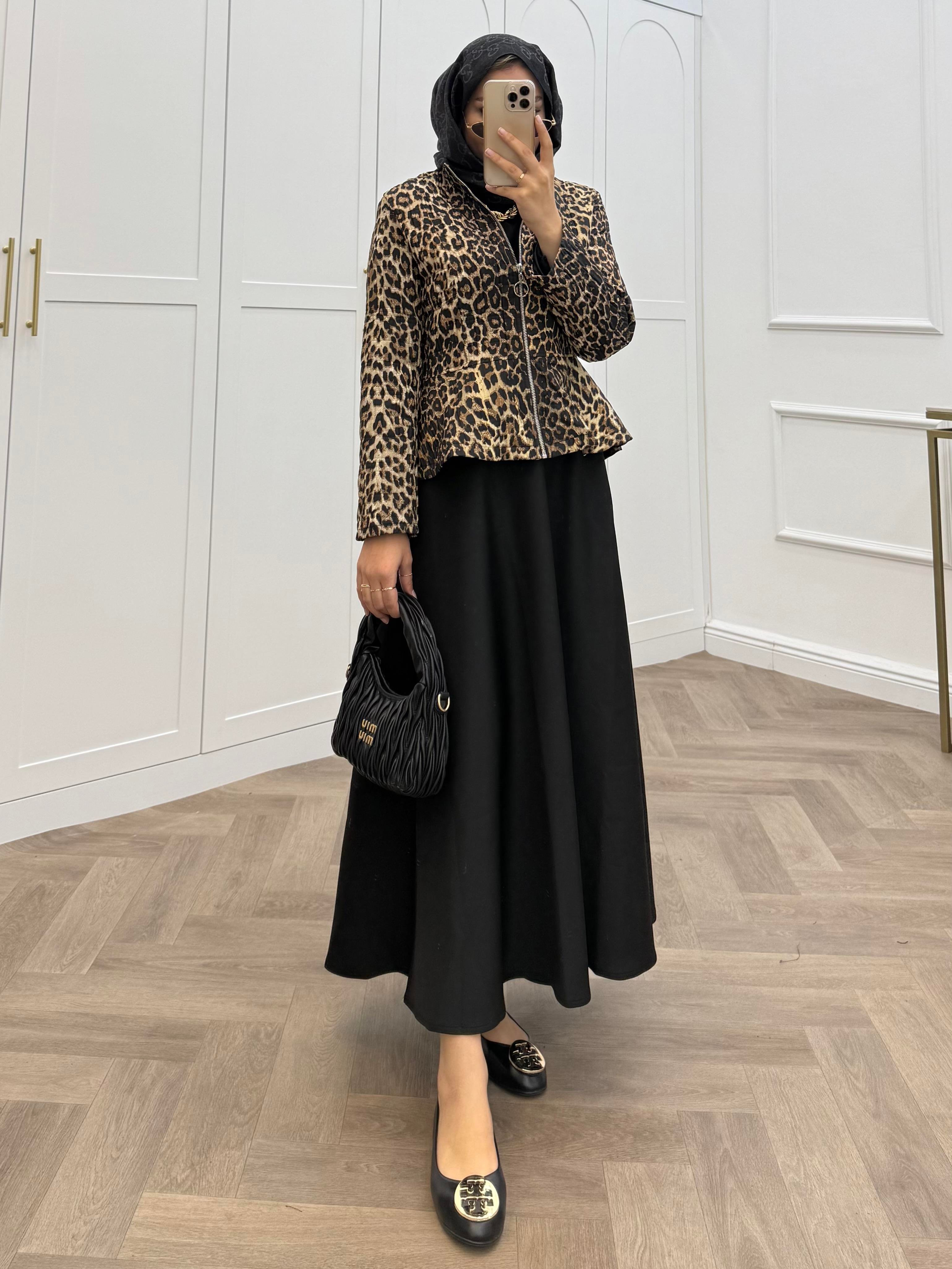 LEOPAR CEKETLİ ETEKLİ TAKIM 