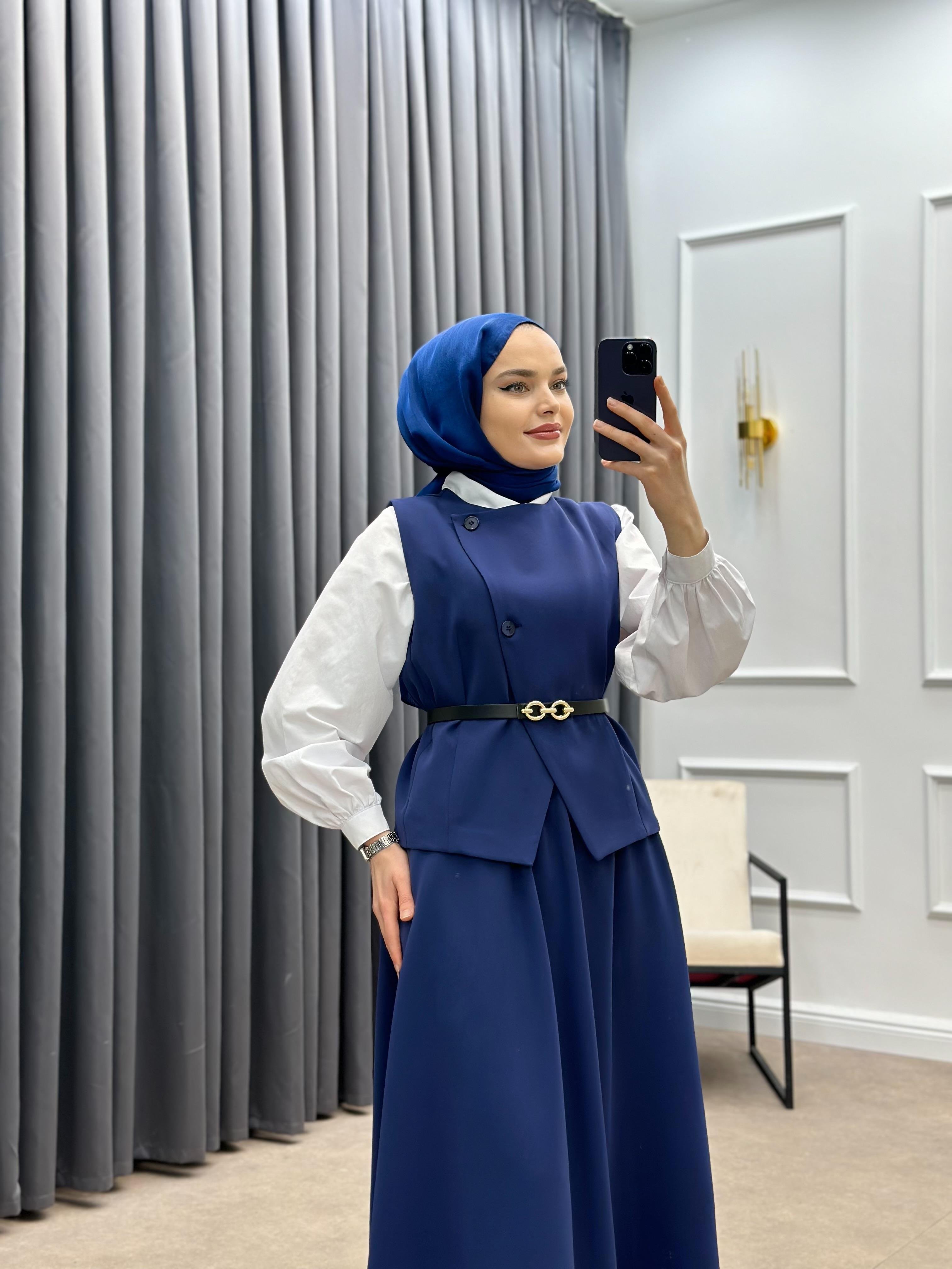 LEYA ETEKLİ TAKIM LACİVERT
