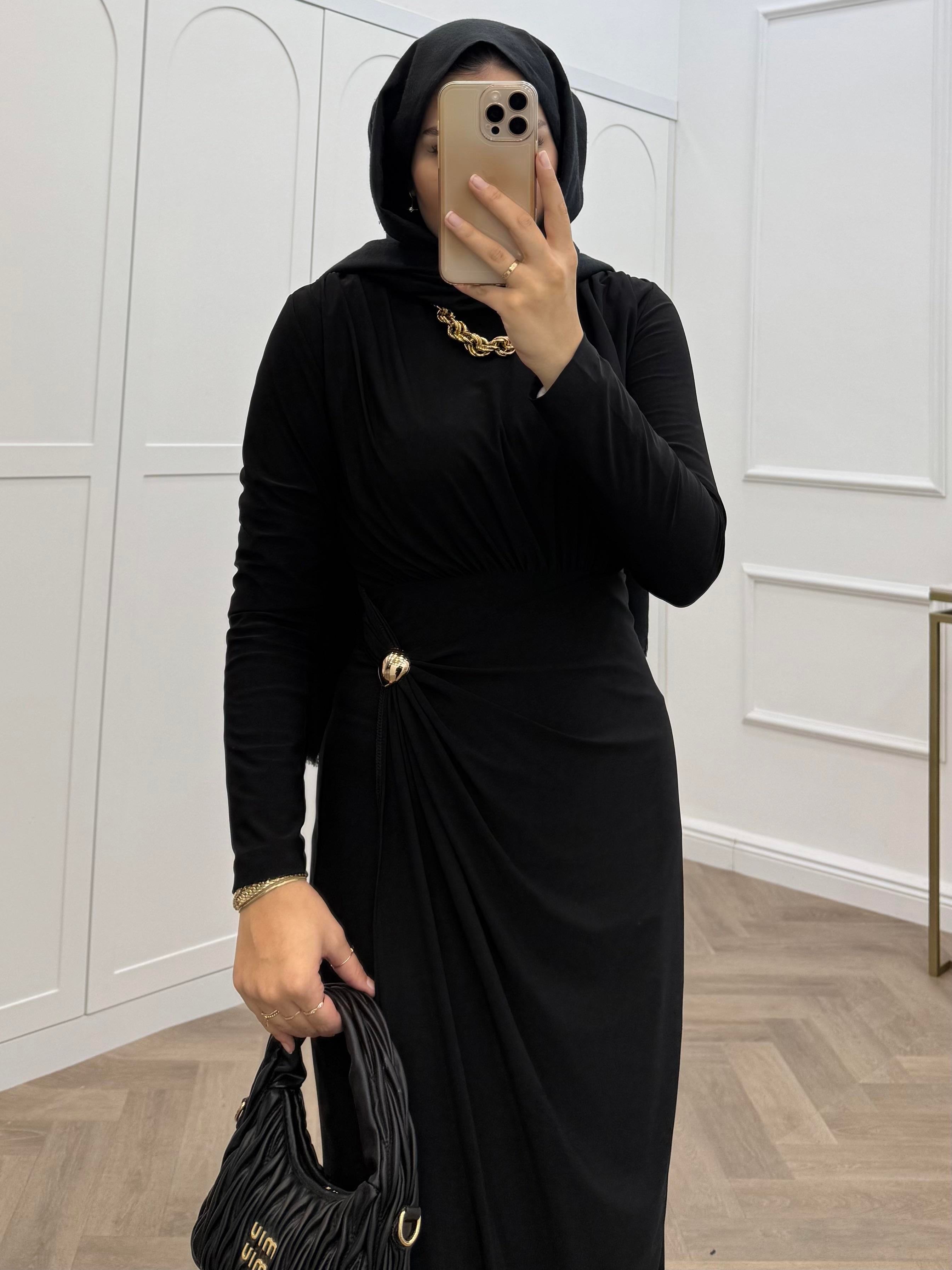 LEYA SANDY ELBİSE SİYAH