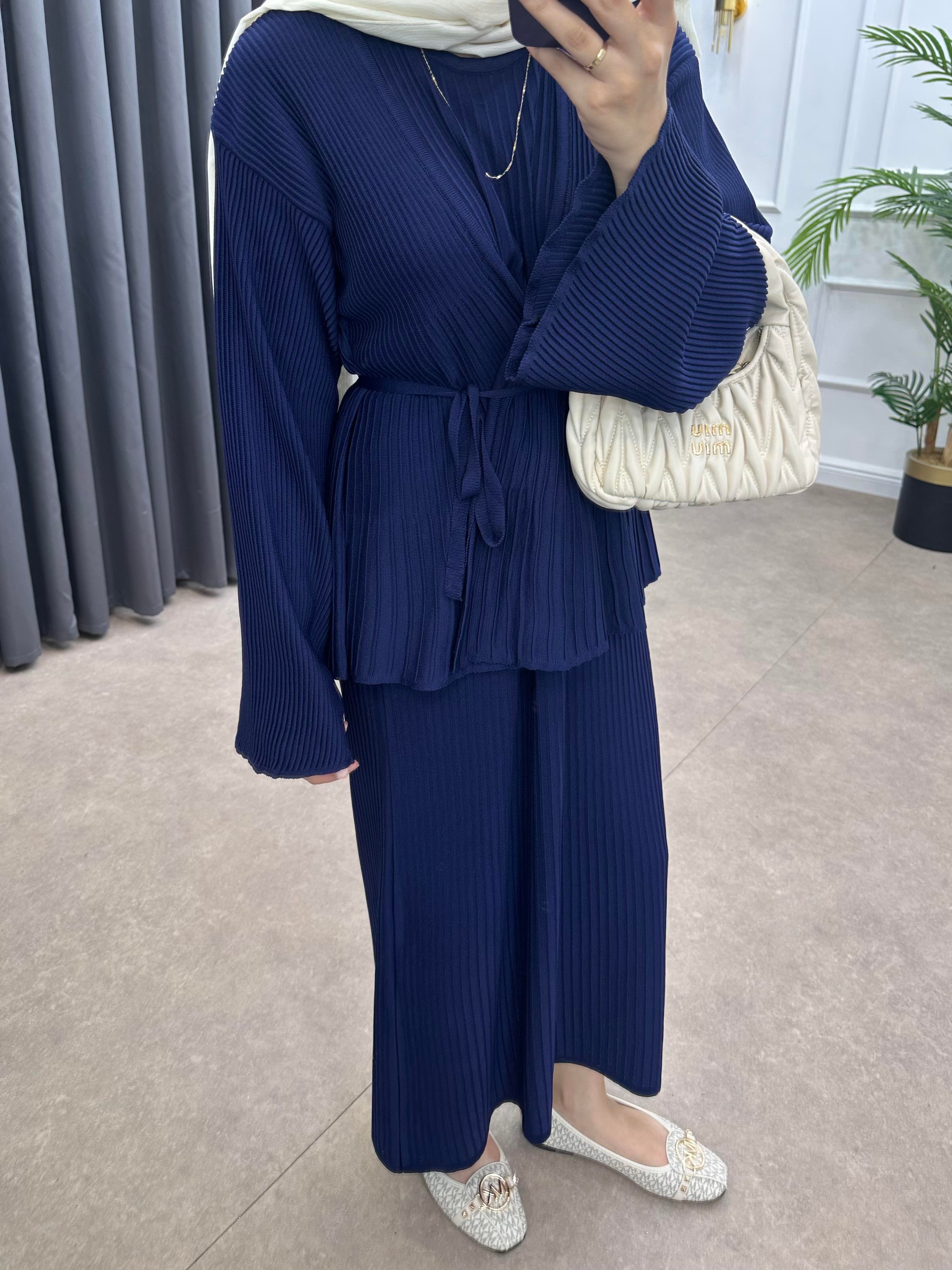 MEDUSA JİLELİ TRİKO ELBİSE LACİVERT