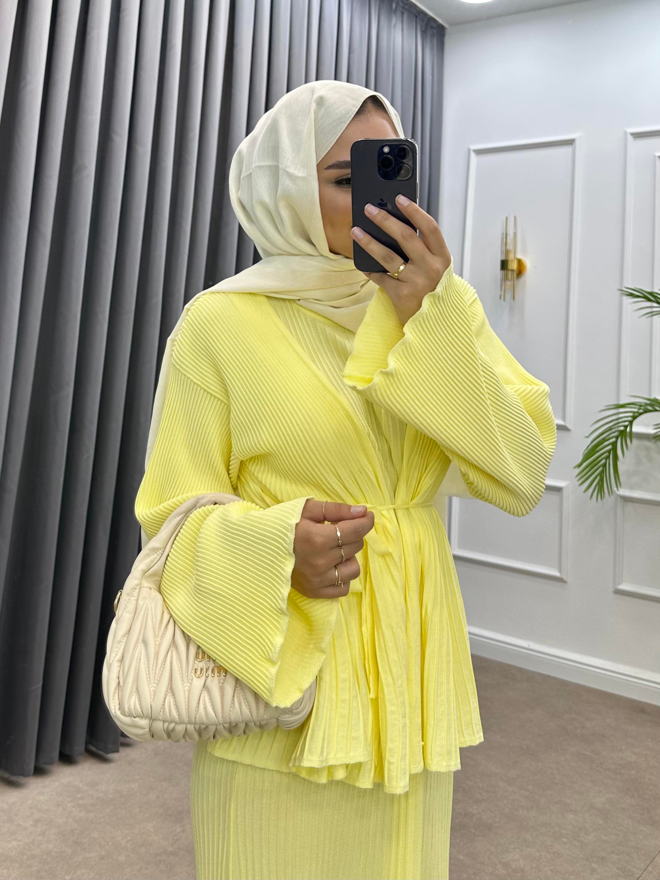 MEDUSA JİLELİ TRİKO ELBİSE SARI