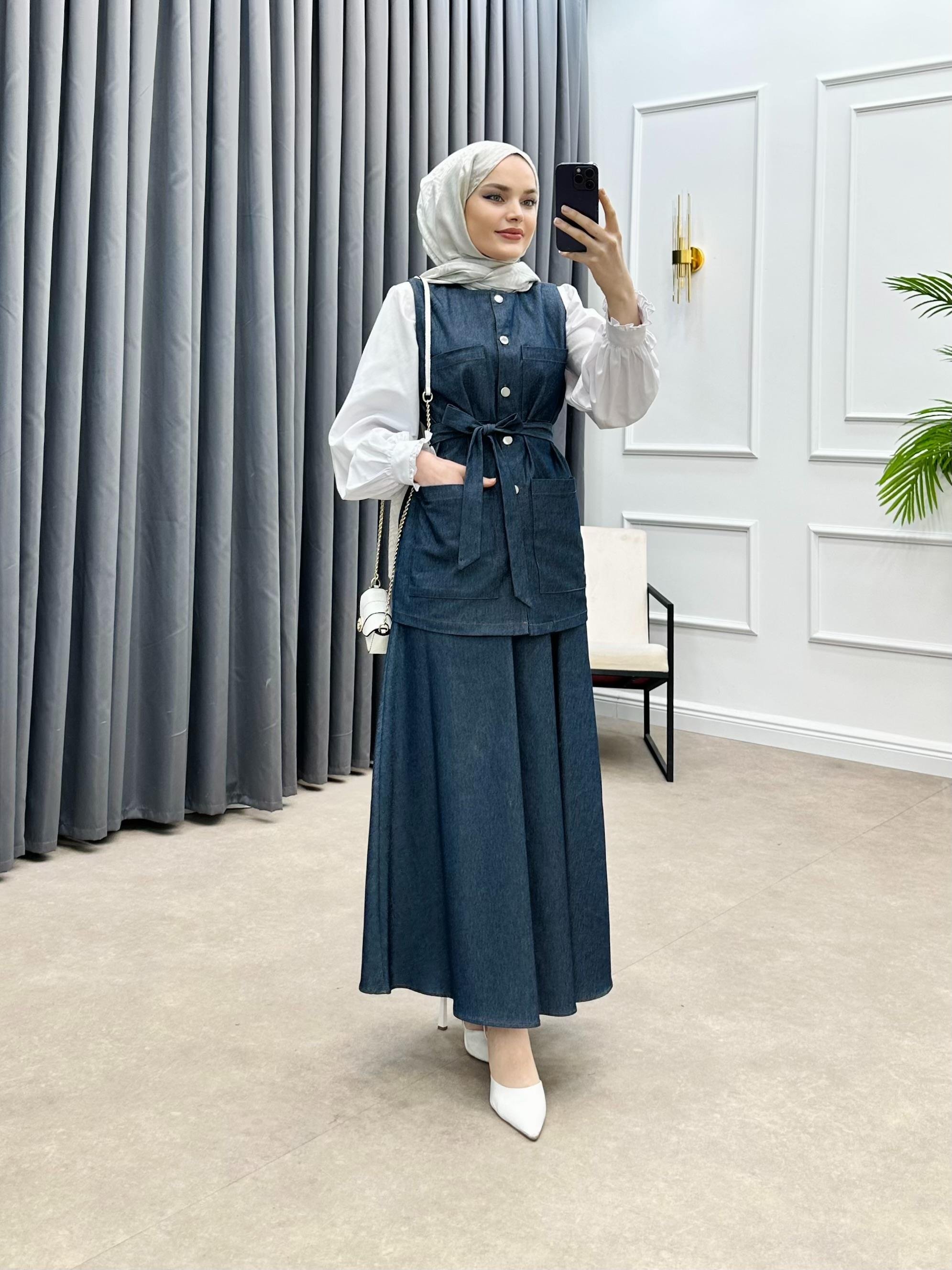 MİHRA DENİM İKİLİ TAKIM İNDİGO