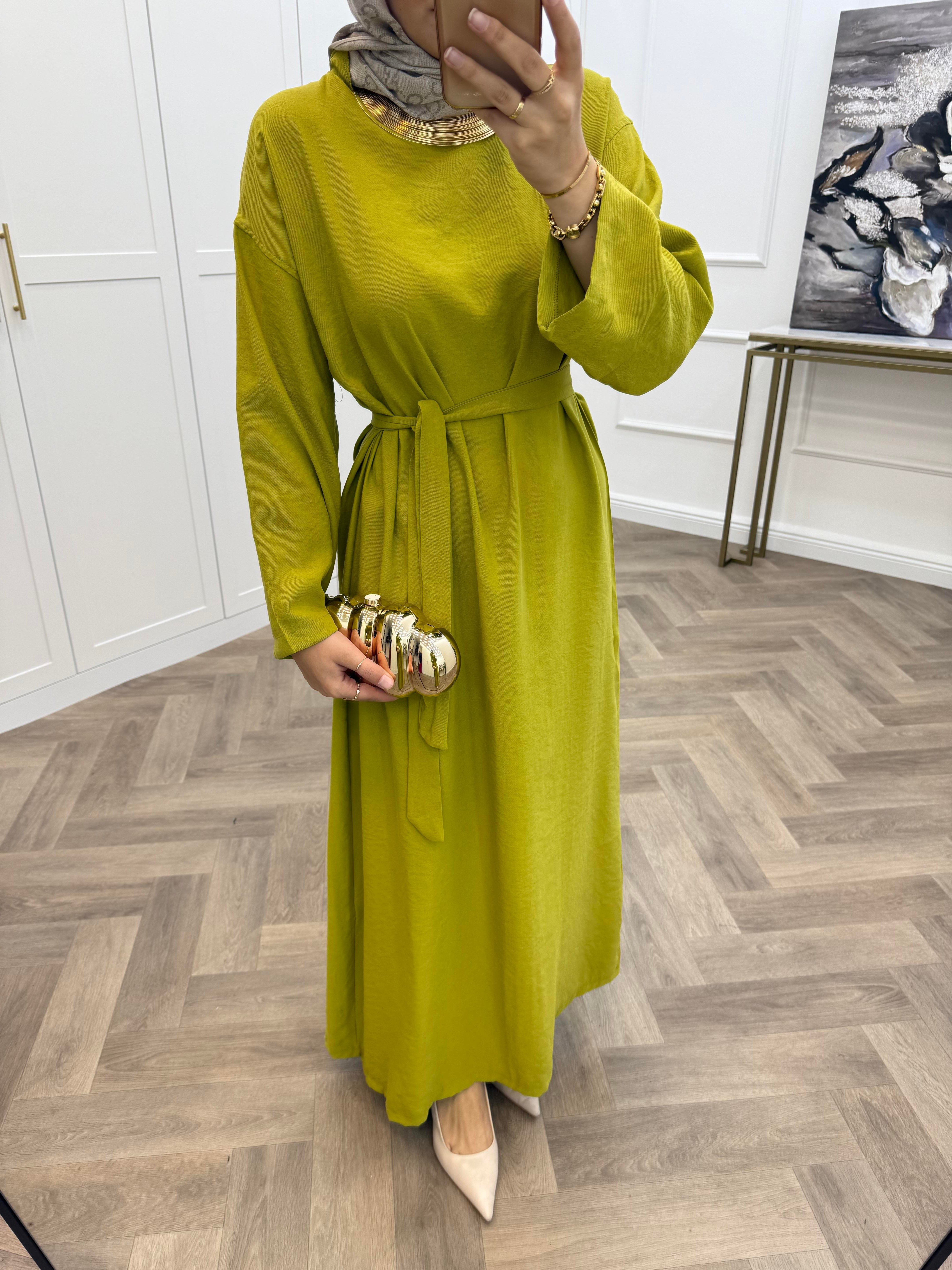 MODAL BASİC ELBİSE YAĞ YEŞİLİ