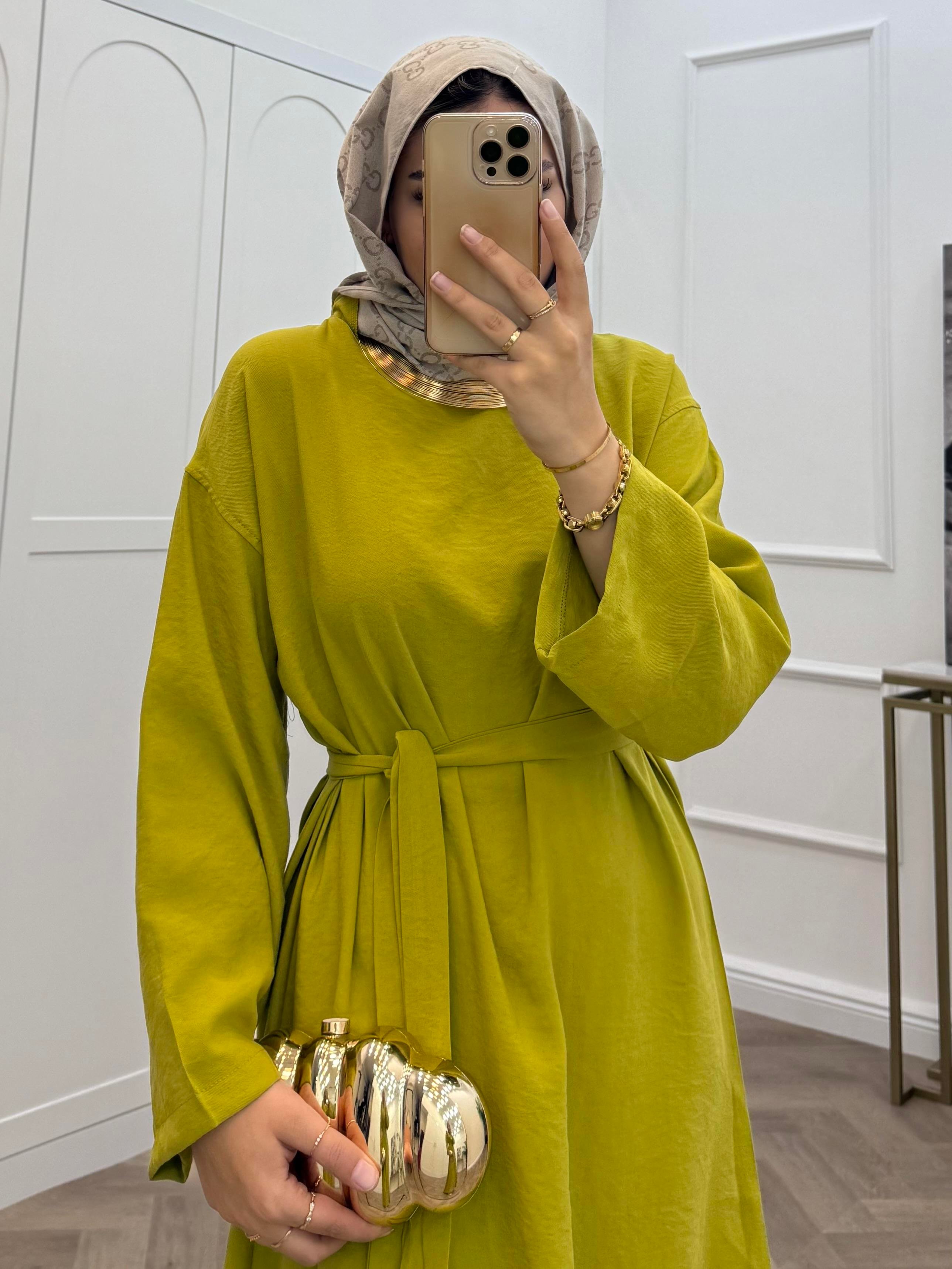 MODAL BASİC ELBİSE YAĞ YEŞİLİ