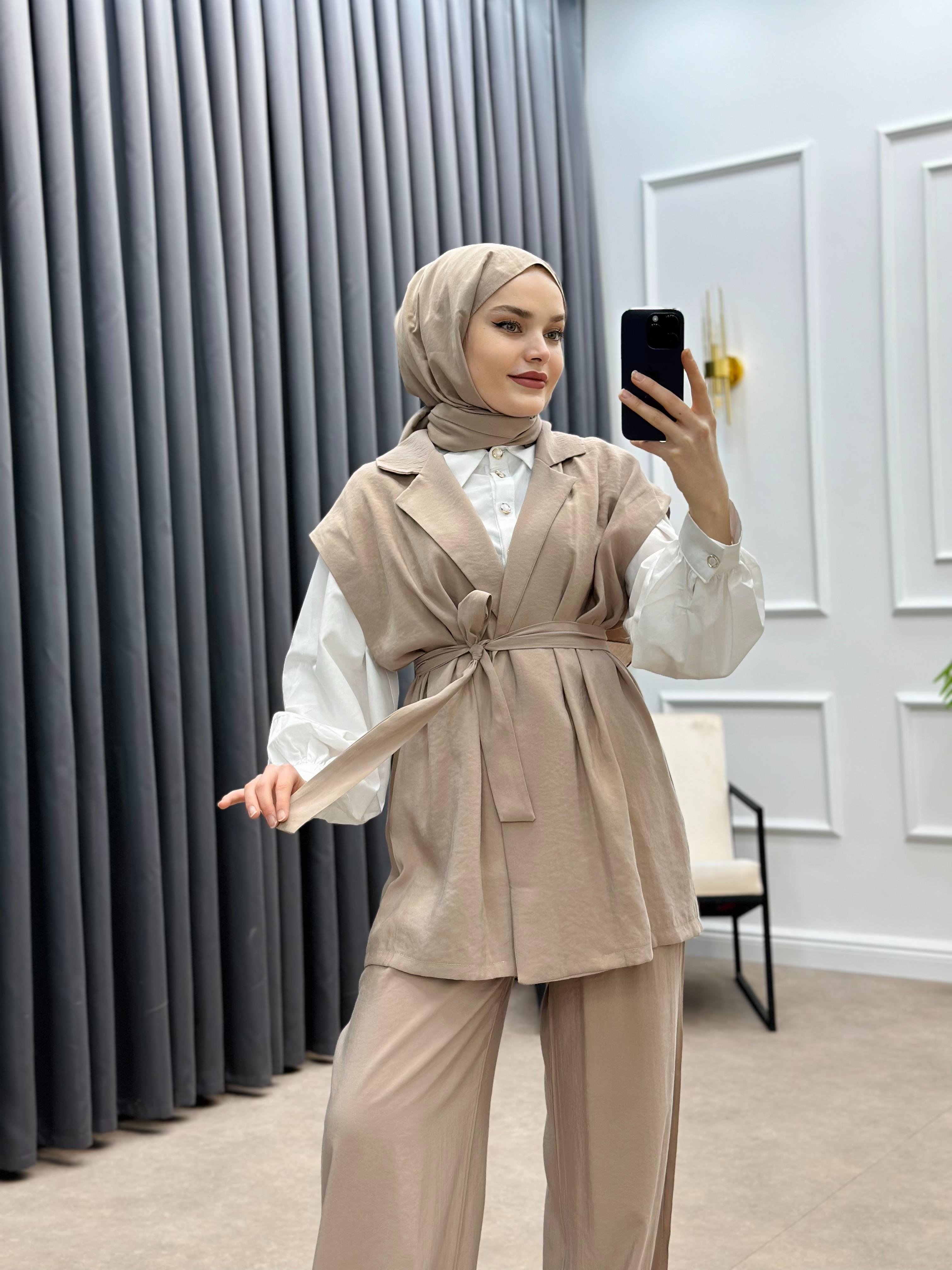 NES PANTOLONLU İKİLİ TAKIM BEJ