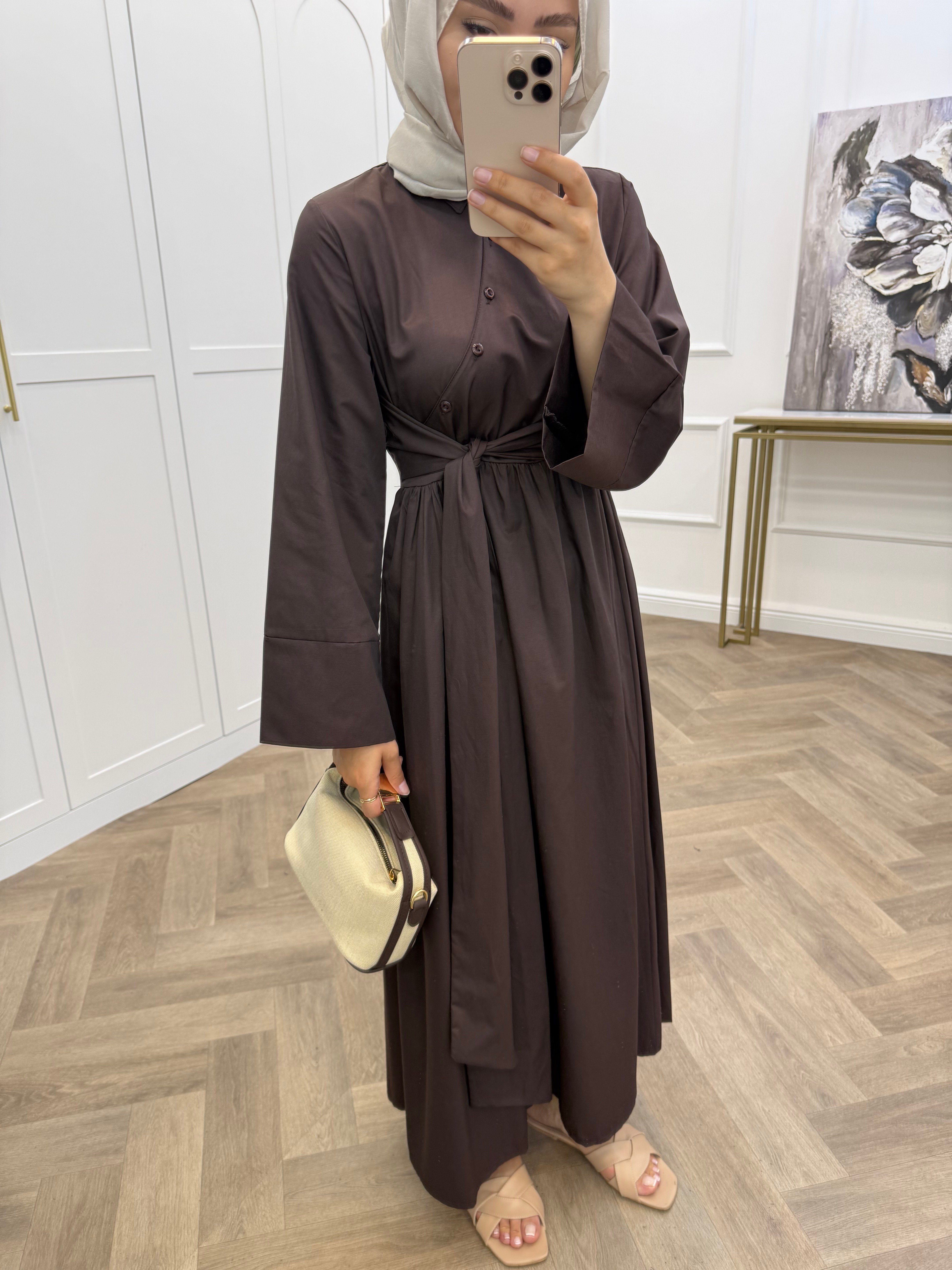 PAMELA POPLİN ELBİSE SİYAH