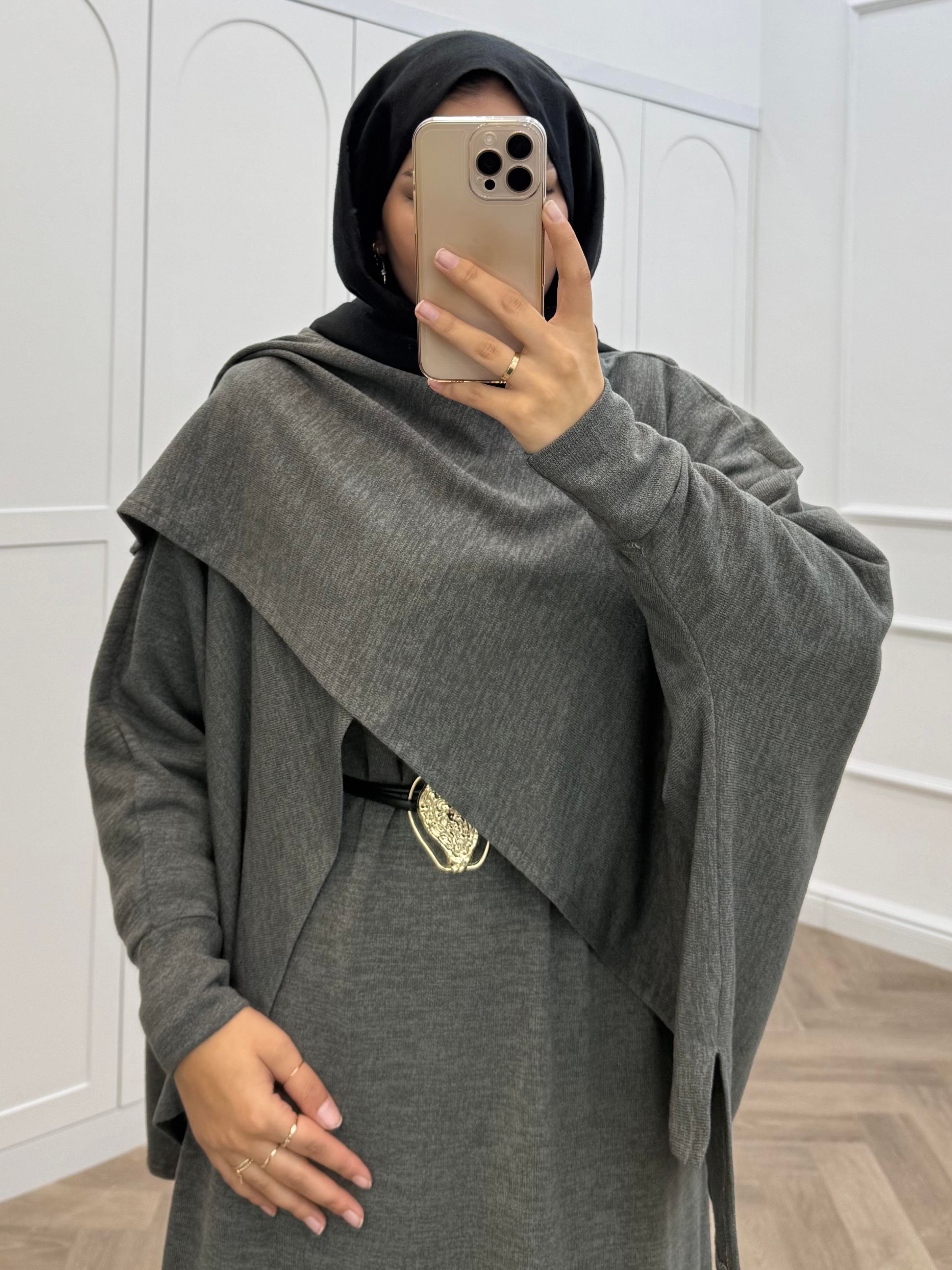 PANÇO DETAY TRİKO ELBİSE HAKİ