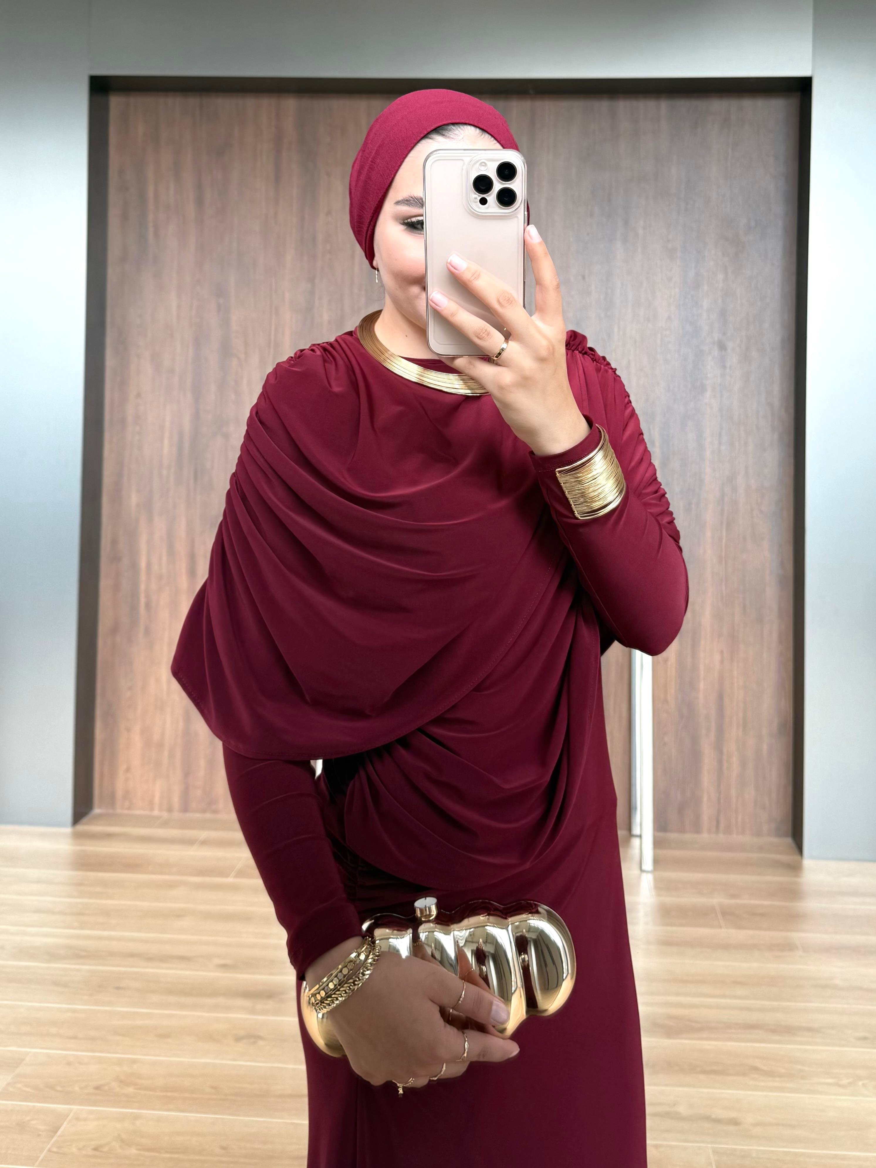 PANÇO SANDY ELBİSE BORDO