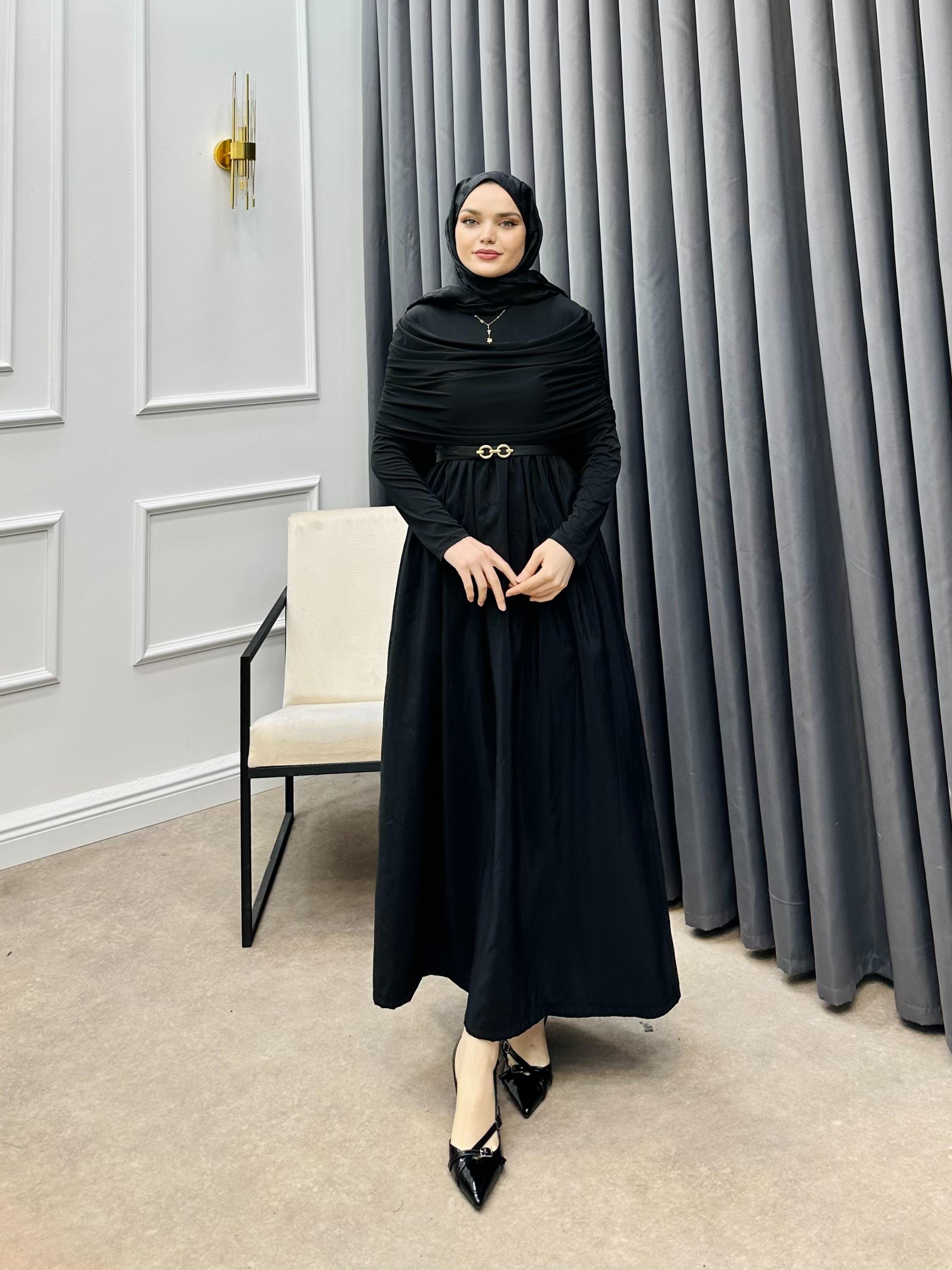 PANÇO SANDY ELBİSE SİYAH