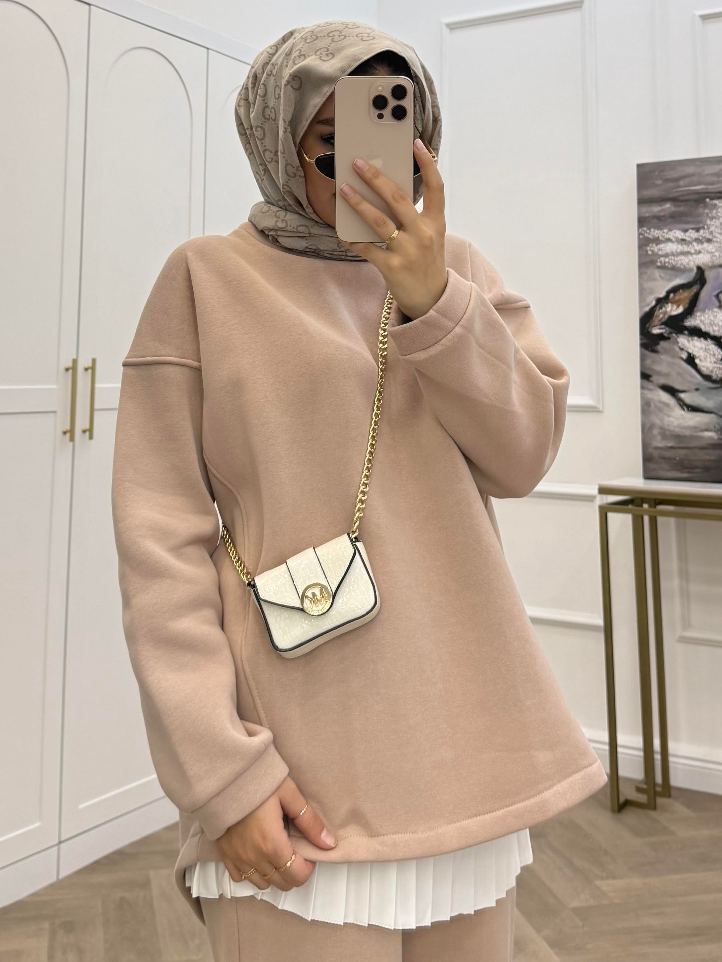 PANTOLONLU BASİC İKİLİ TAKIM BEJ