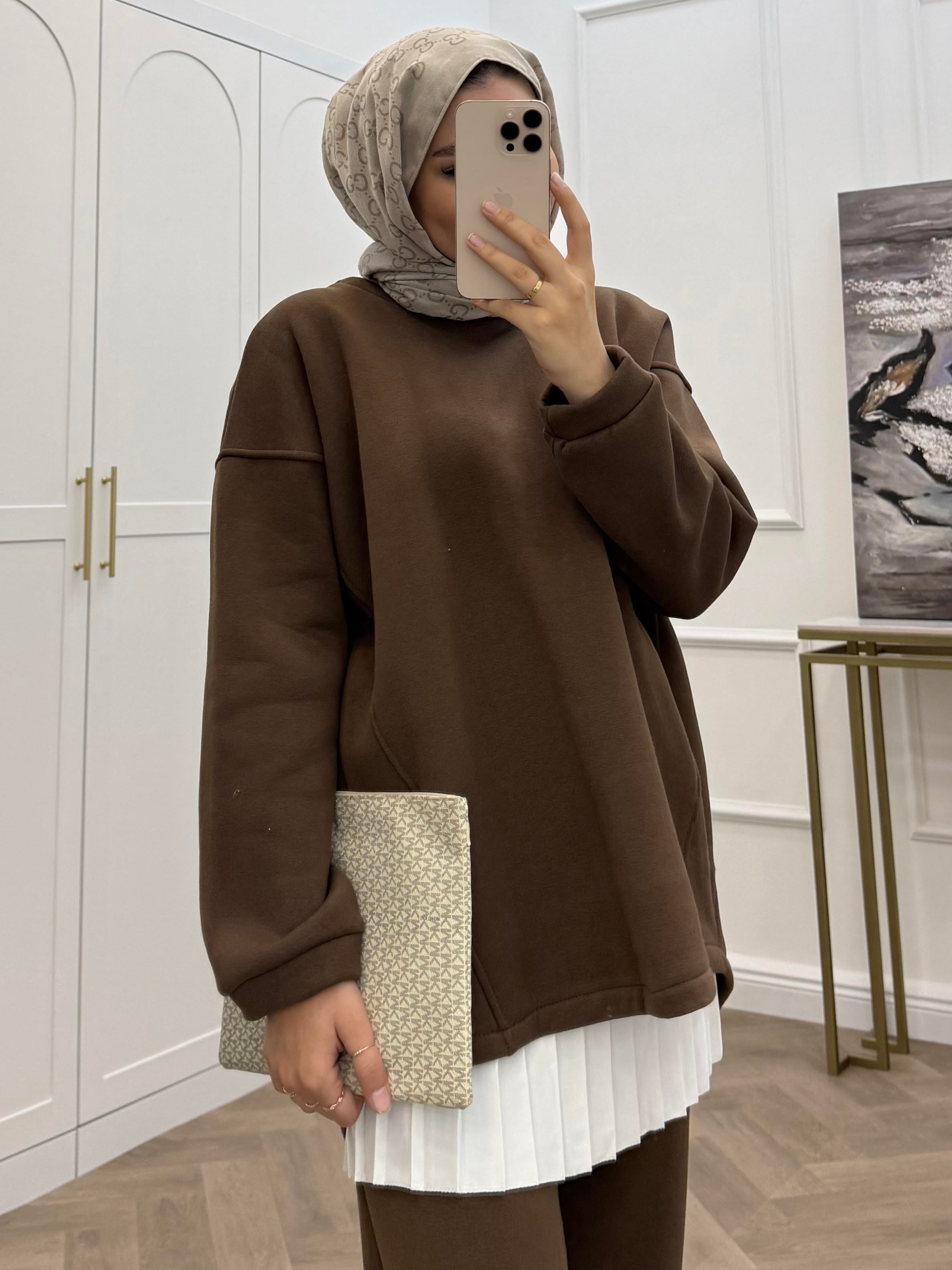 PANTOLONLU BASİC İKİLİ TAKIM KAHVE