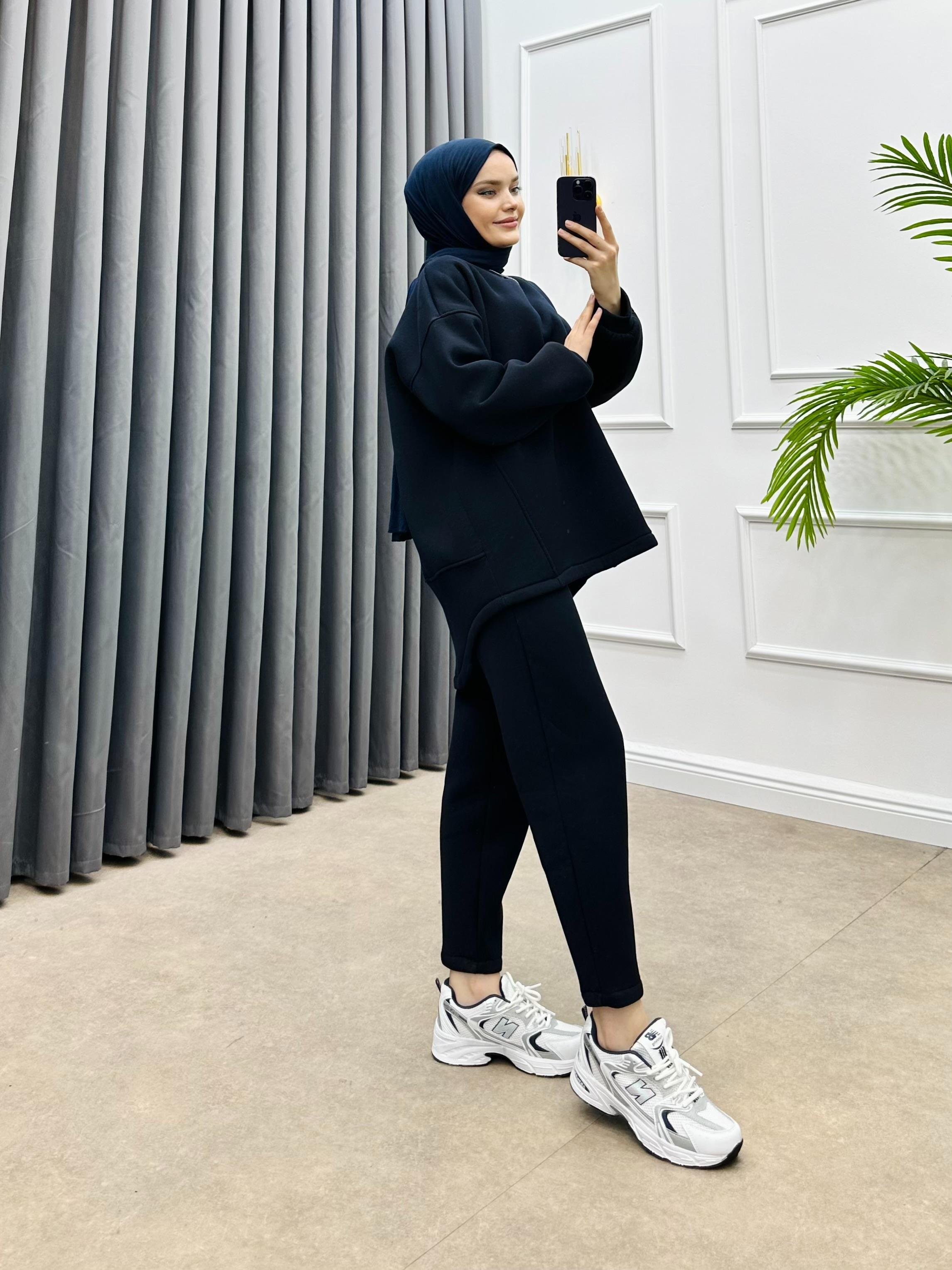 PANTOLONLU BASİC İKİLİ TAKIM LACİVERT