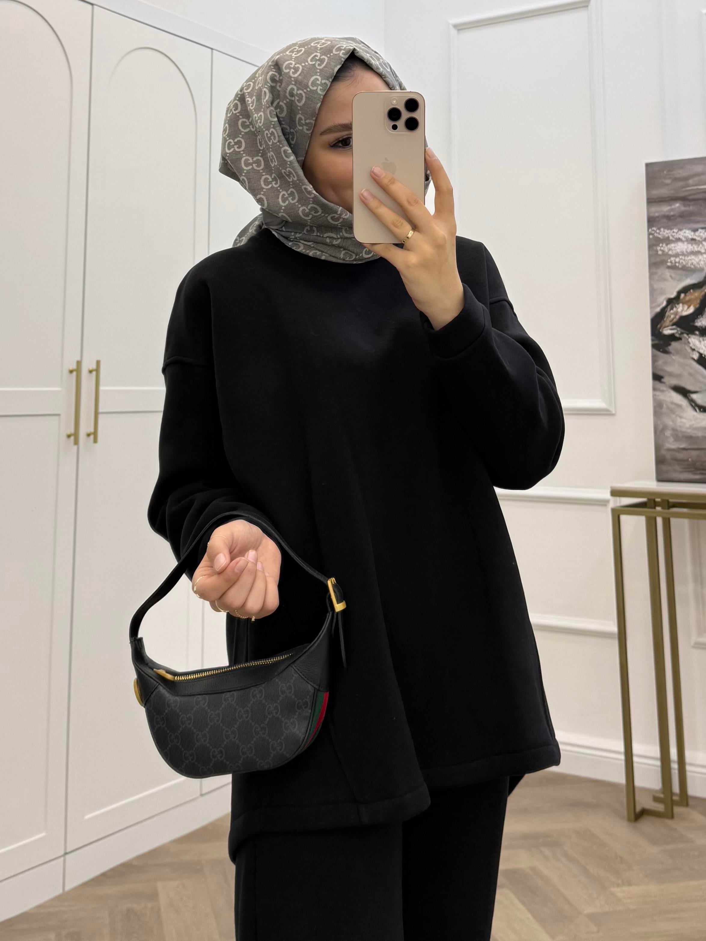 PANTOLONLU BASİC İKİLİ TAKIM SİYAH