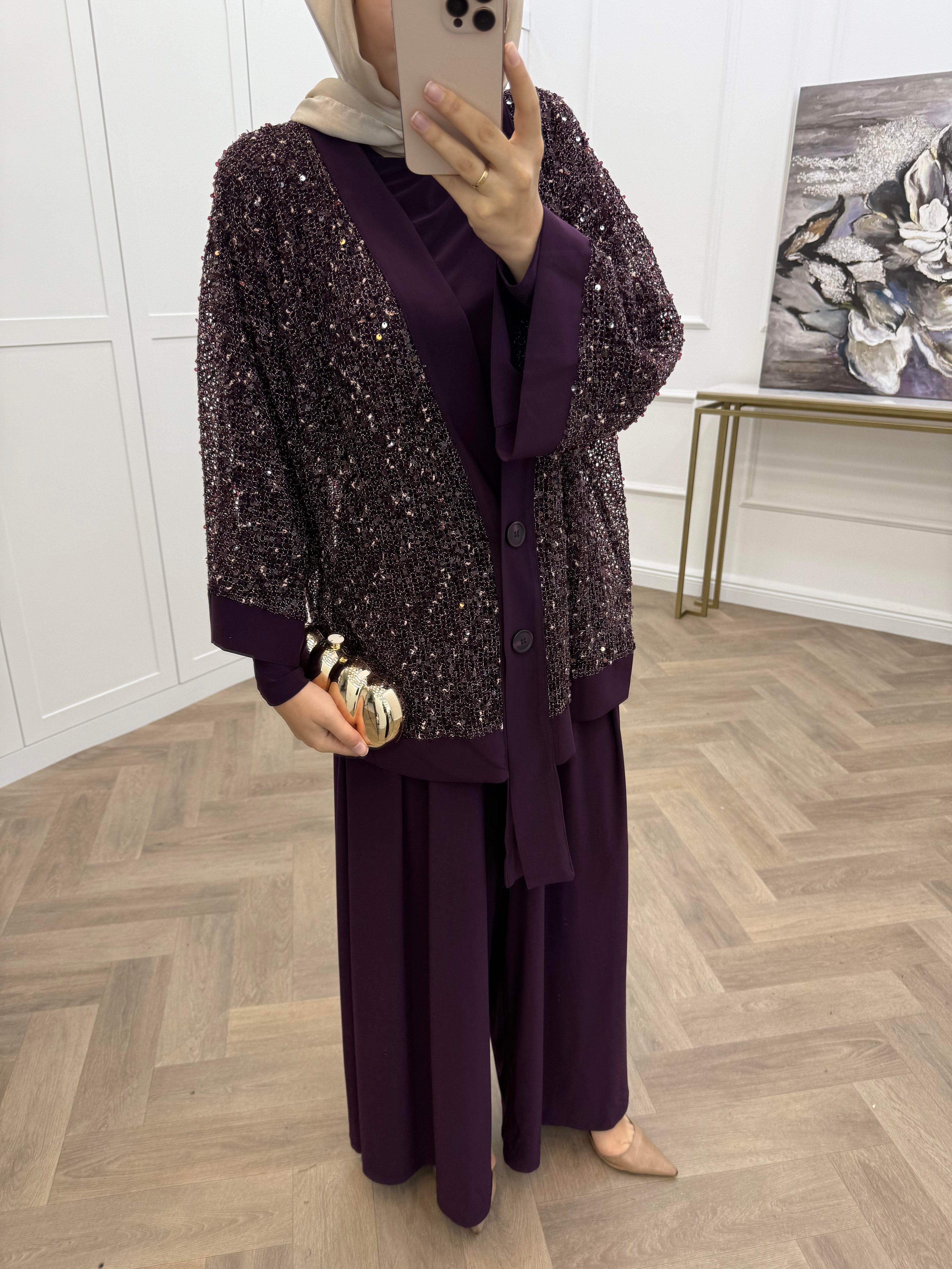 PAYETLİ ÜÇLÜ TAKIM MOR