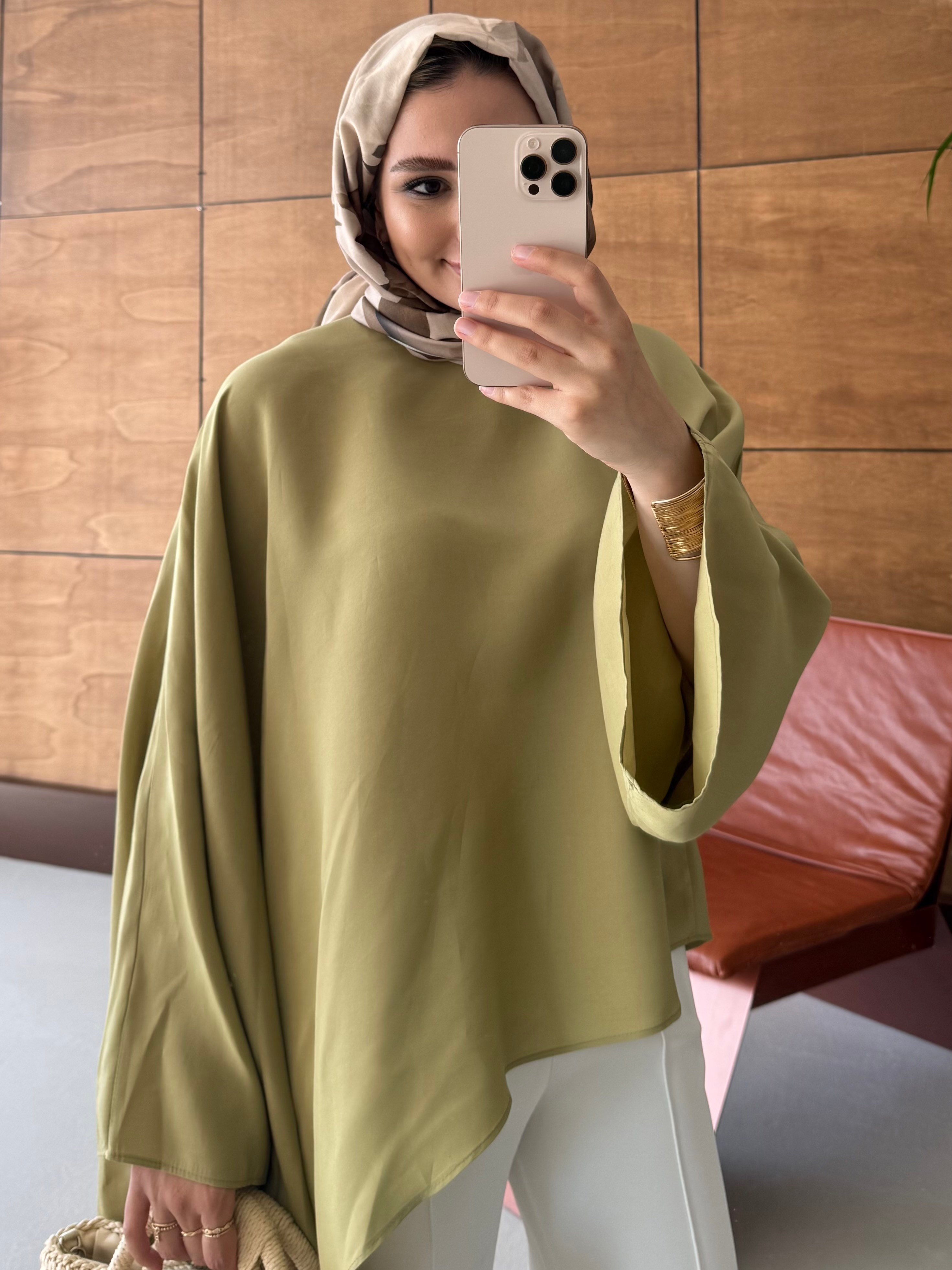PELERİNLİ BLUZ YAĞ YEŞİLİ
