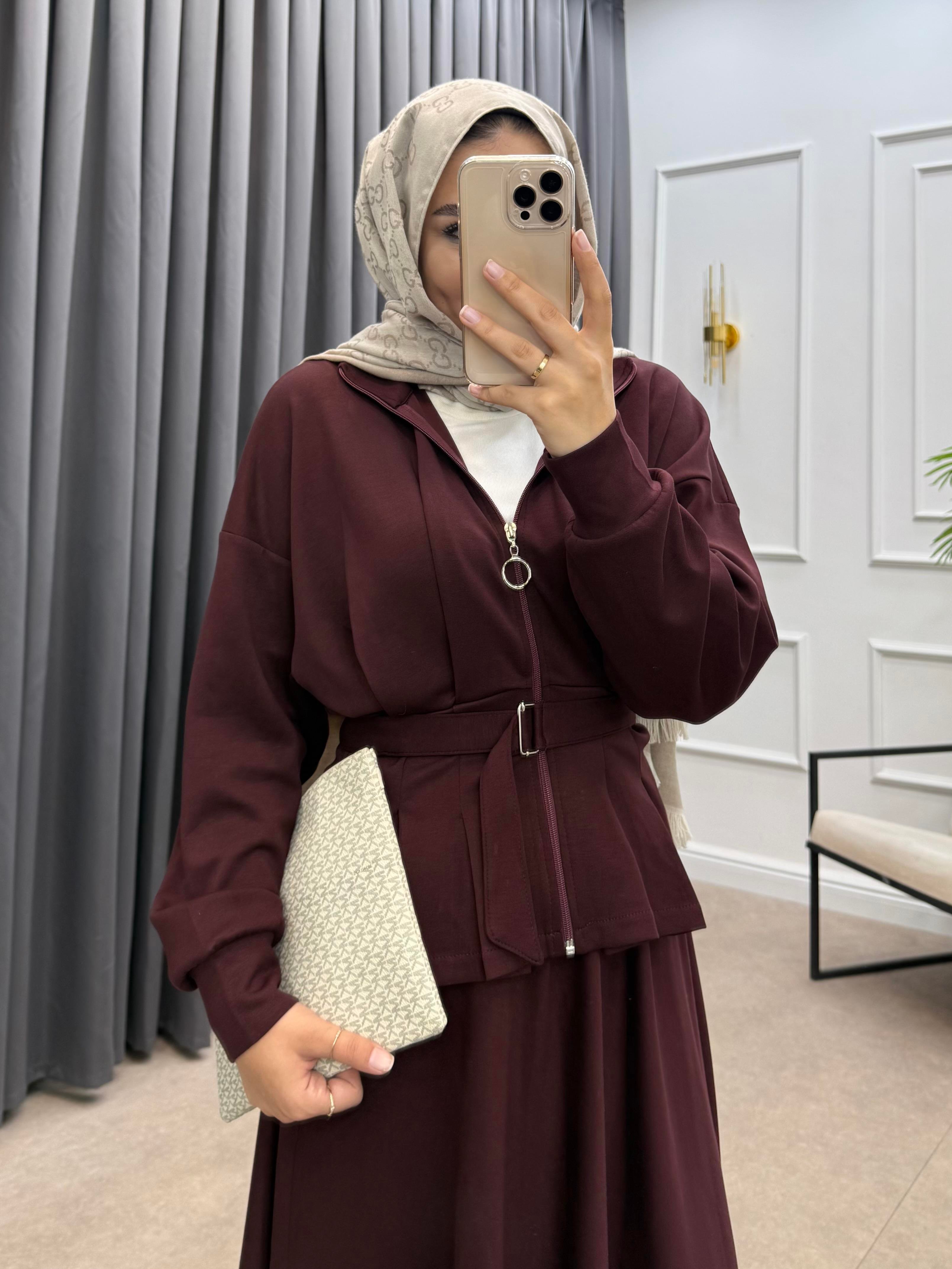 PENSLİ ETEKLİ TAKIM BORDO