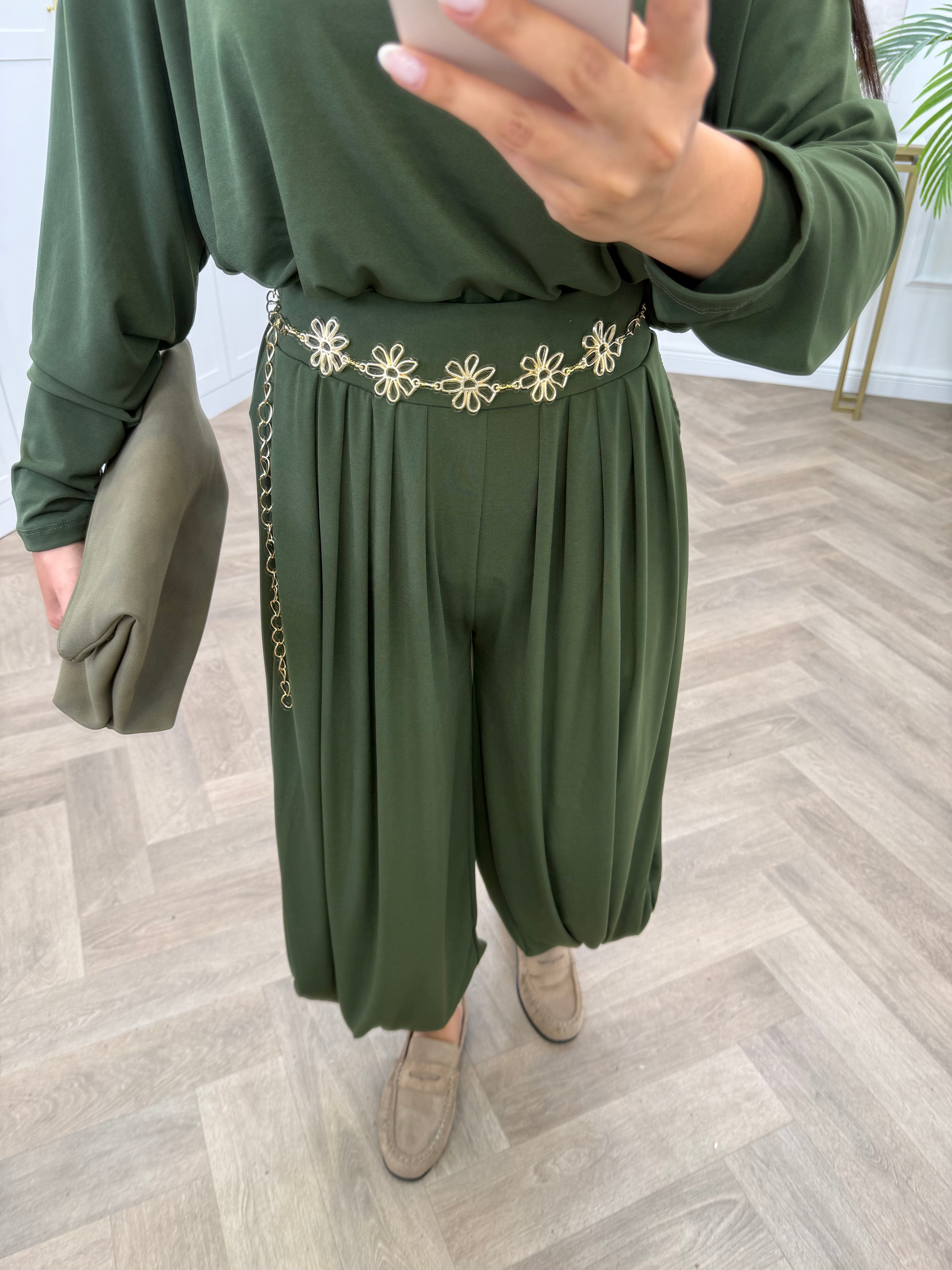 PERİ SANDY ŞALVAR PANTOLONLU TAKIM HAKİ