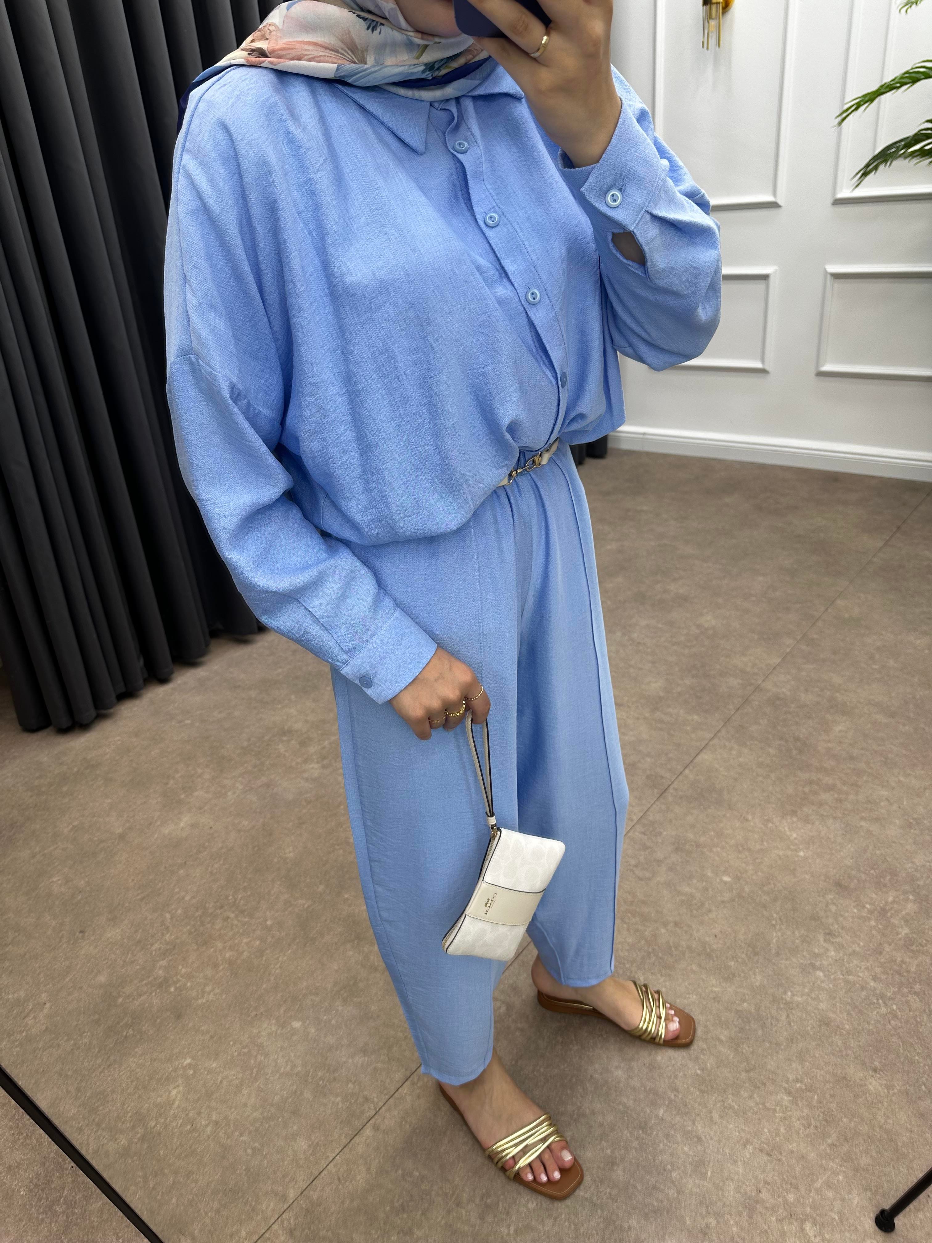 PİGA ŞALVARLI TAKIM BEBE MAVİSİ