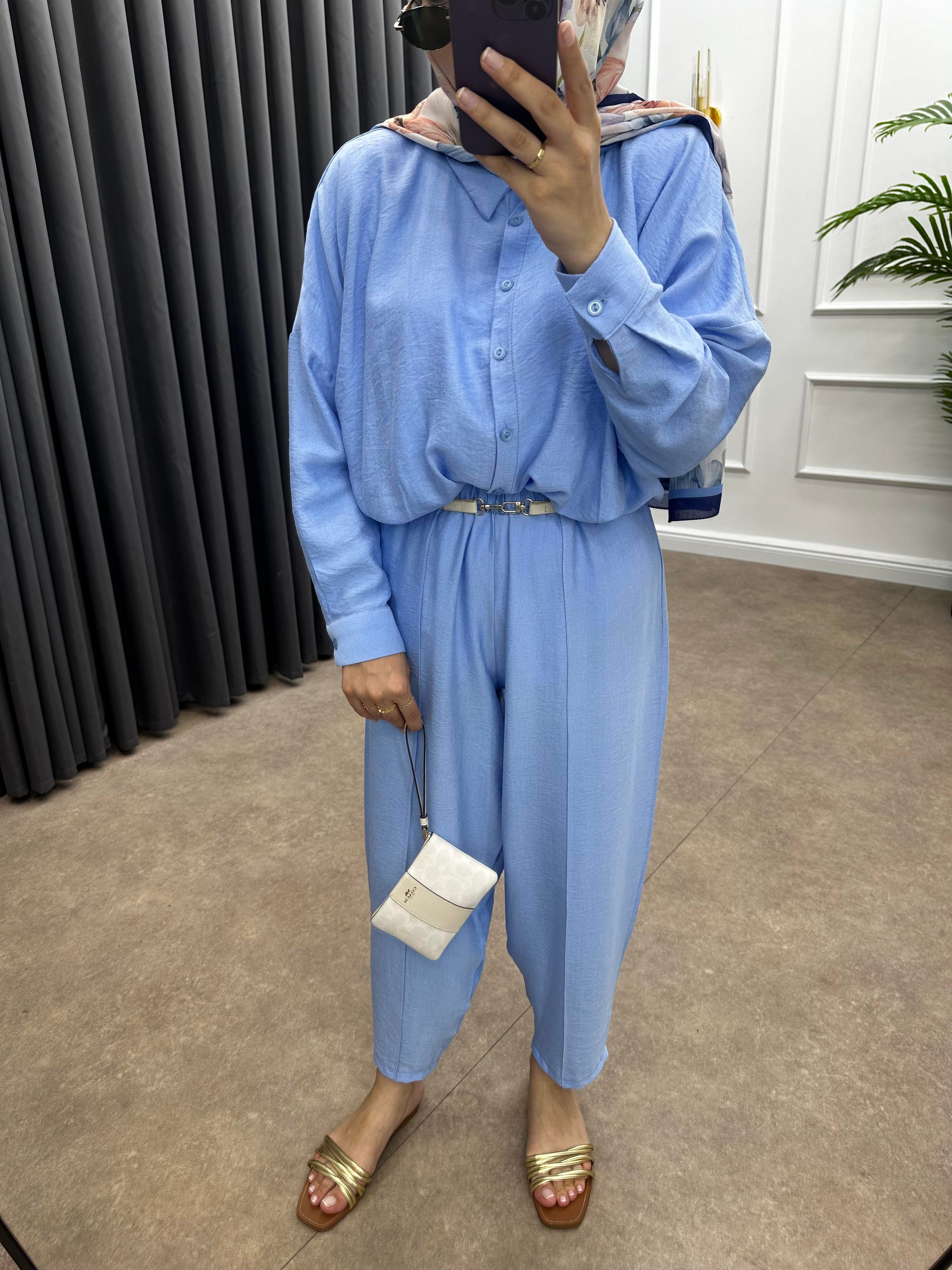 PİGA ŞALVARLI TAKIM BEBE MAVİSİ