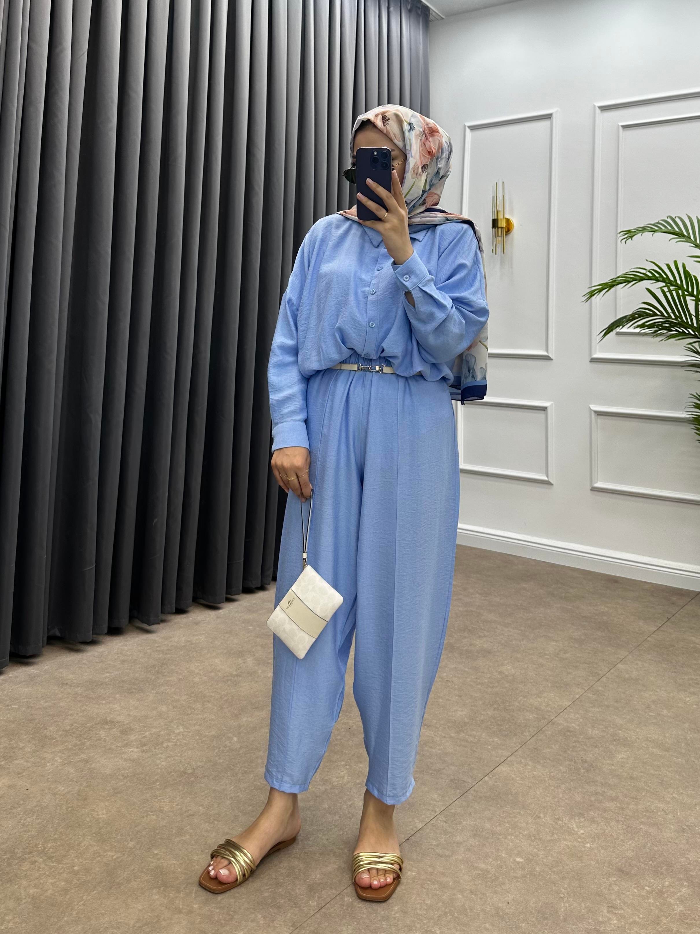 PİGA ŞALVARLI TAKIM BEBE MAVİSİ