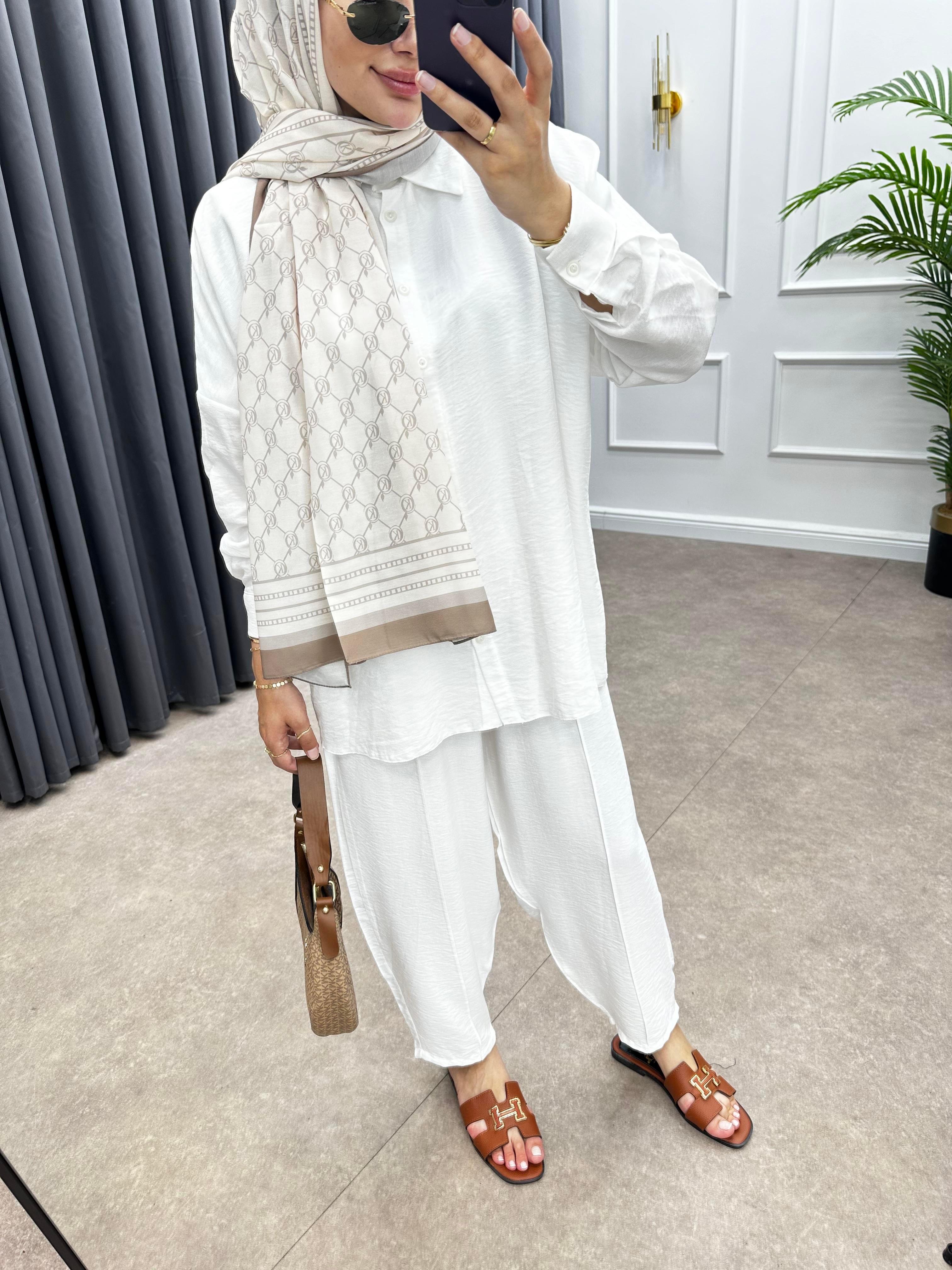 PİGA ŞALVARLI TAKIM BEYAZ