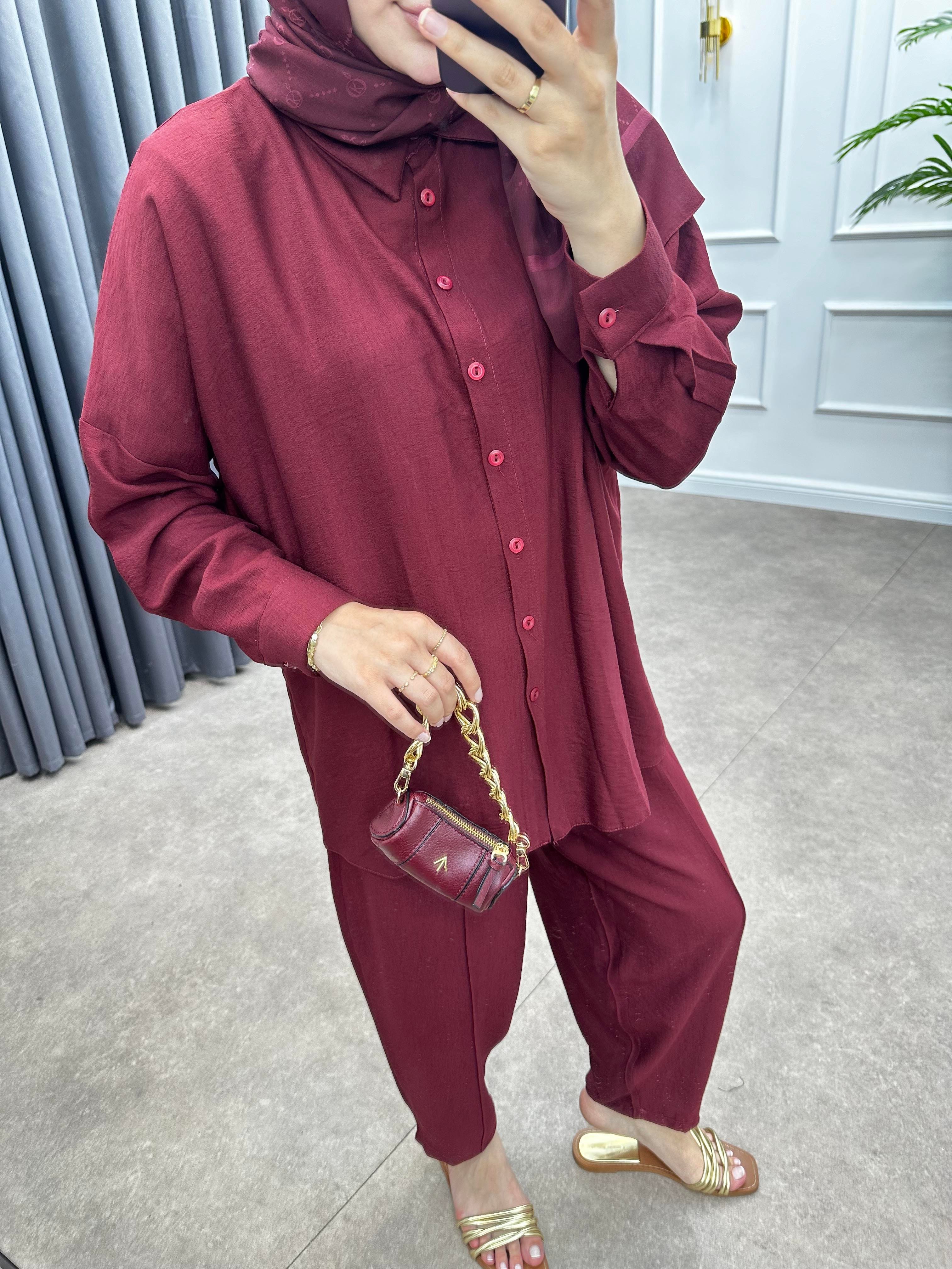 PİGA ŞALVARLI TAKIM BORDO