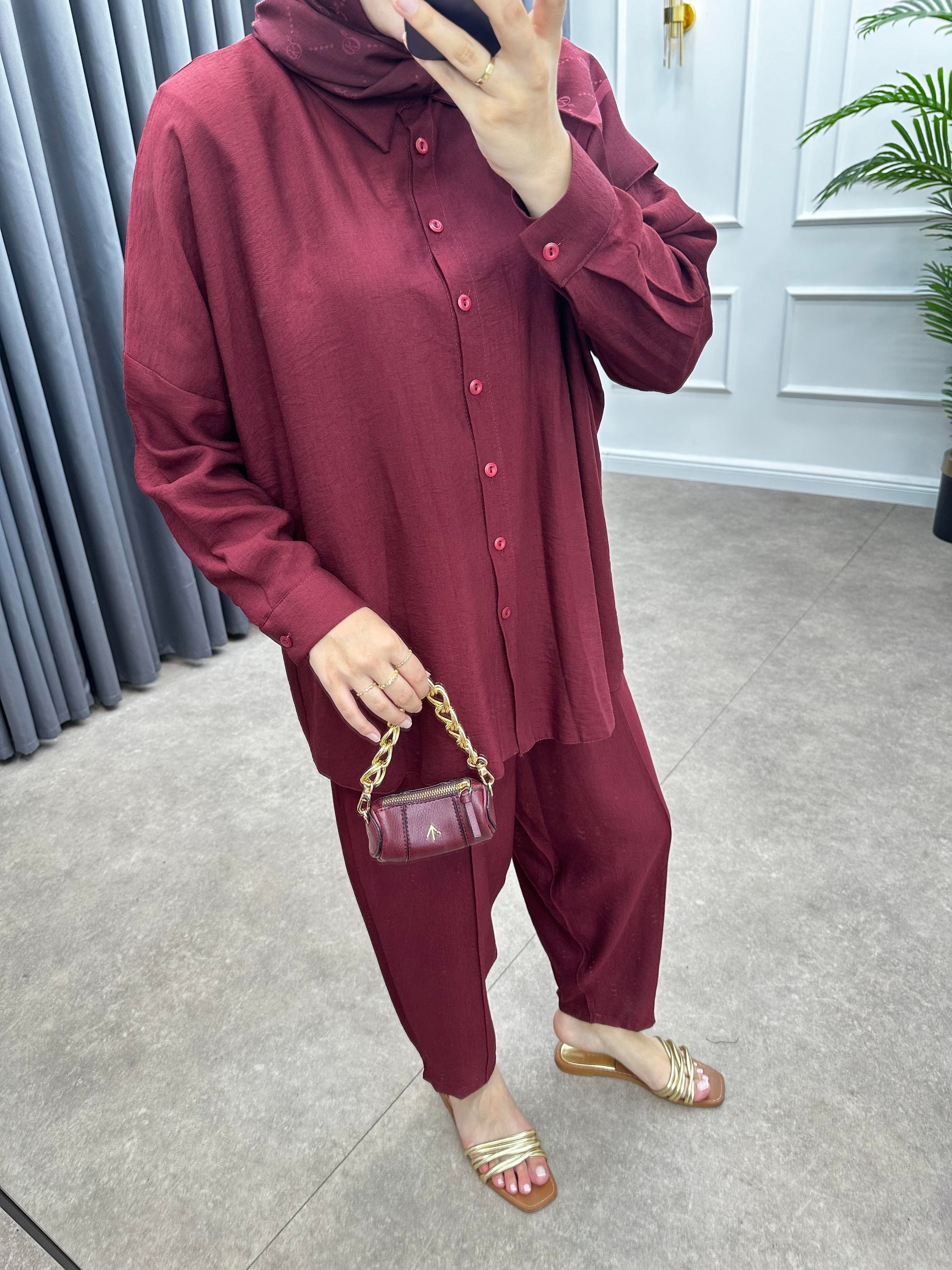 PİGA ŞALVARLI TAKIM BORDO