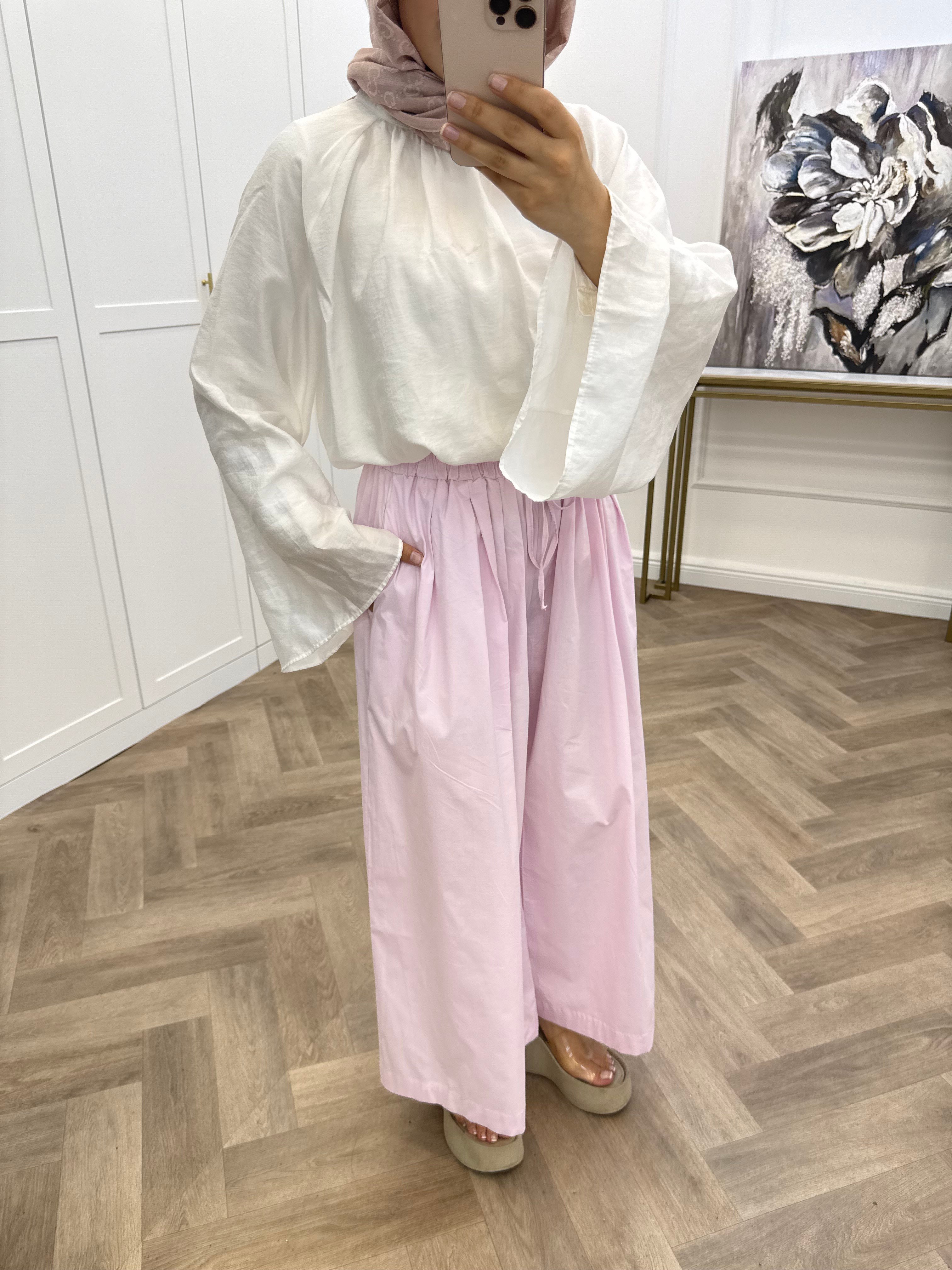 POPLİN PANTOLON PEMBE