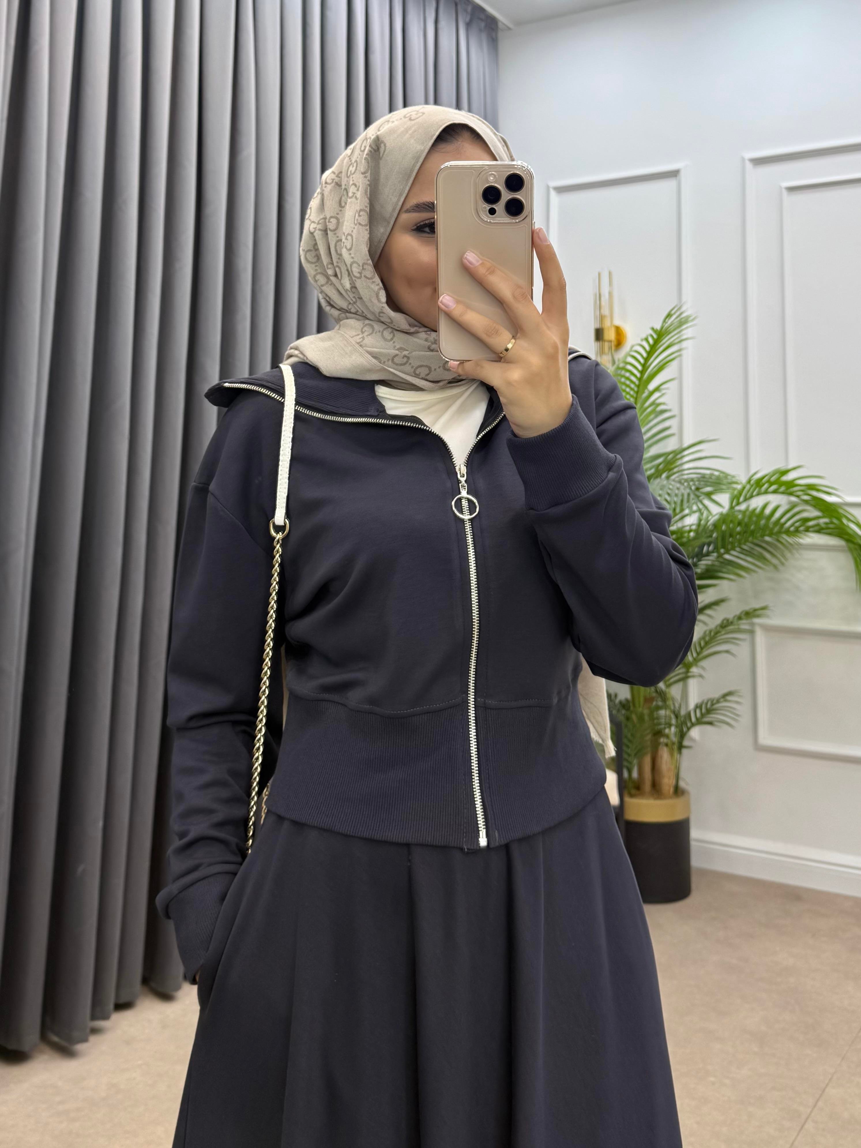 RİBANALI ETEKLİ TAKIM ANTRASİT