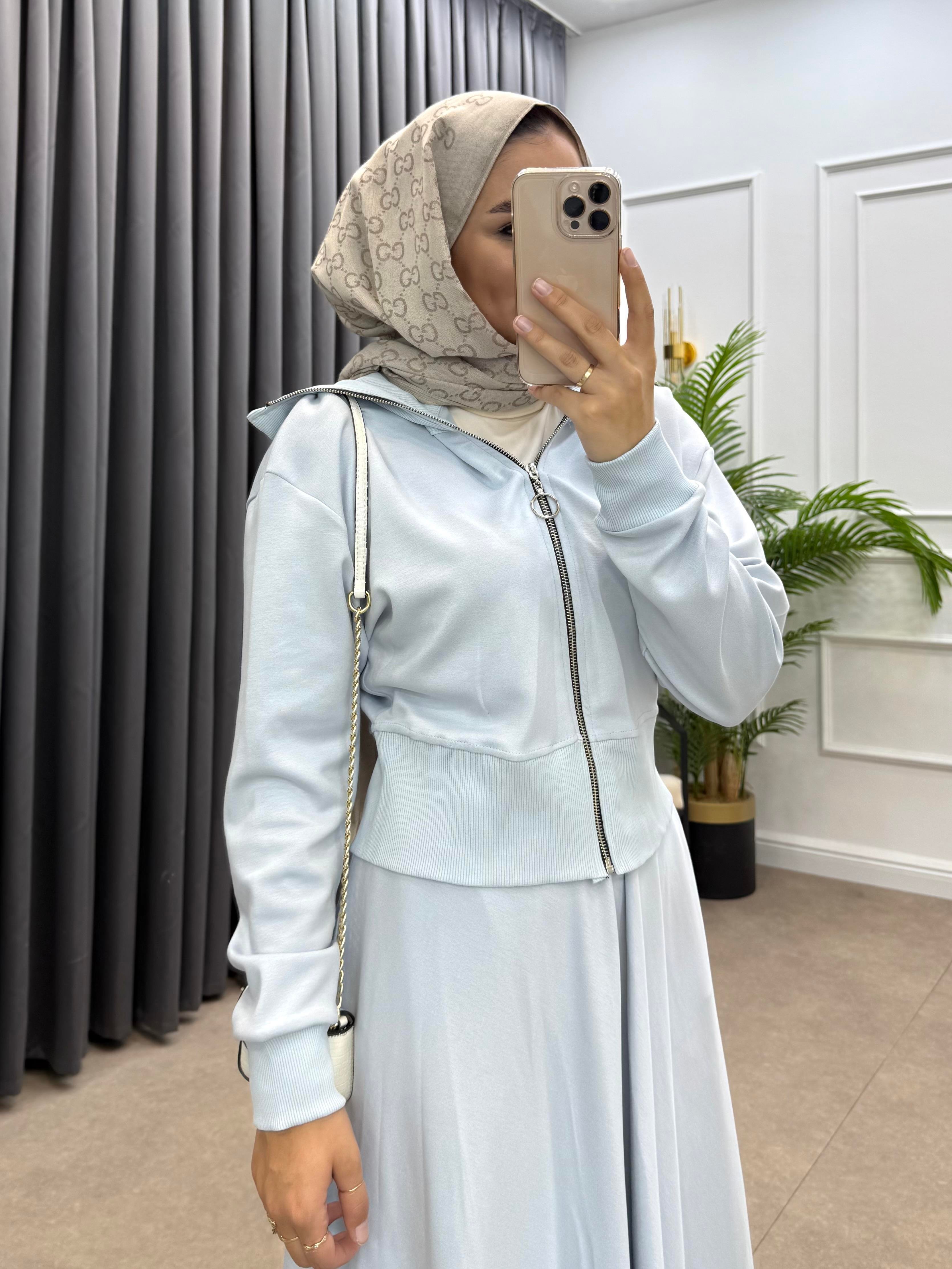 RİBANALI ETEKLİ TAKIM BEBE MAVİSİ