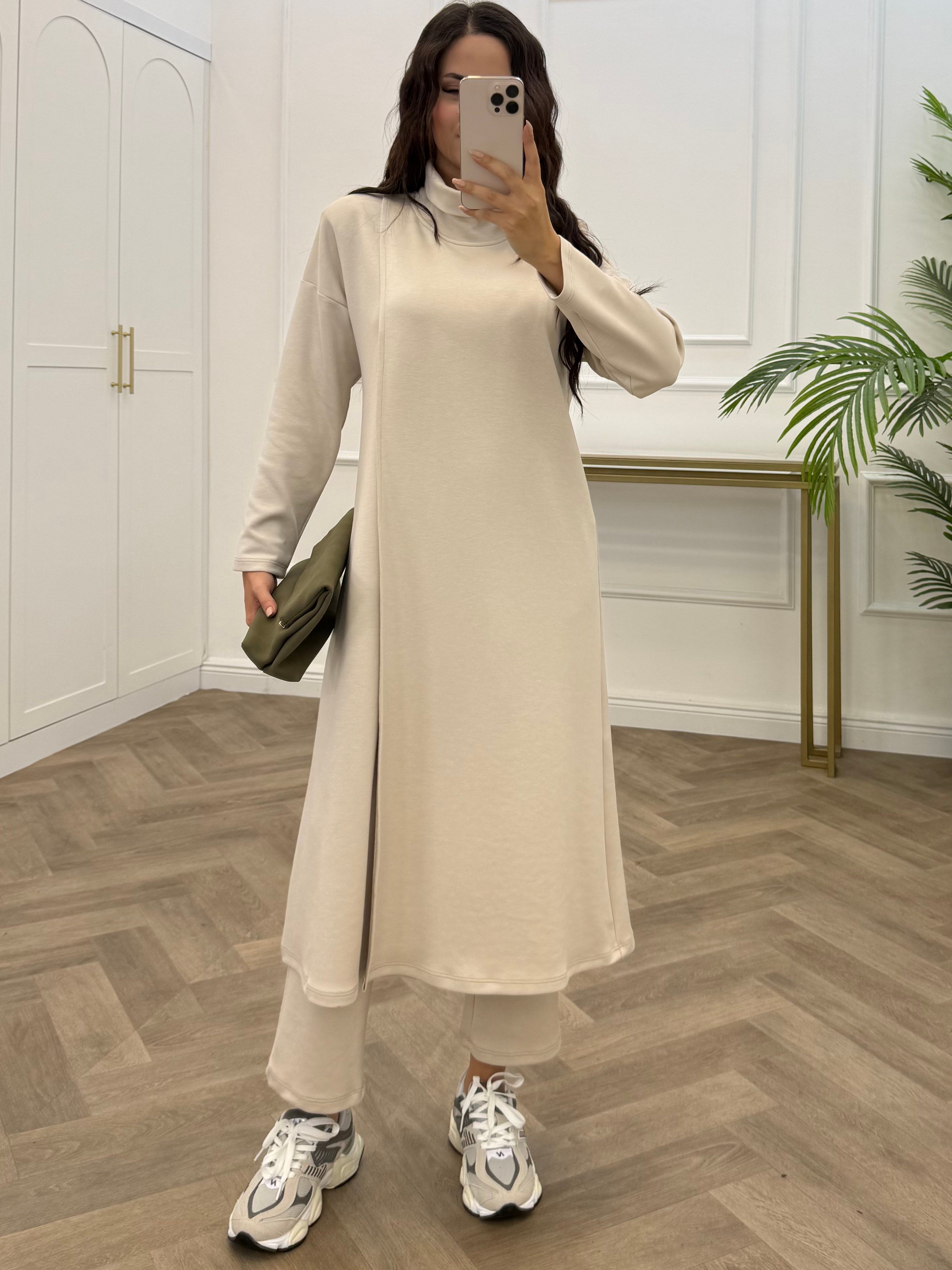 ROSSO TUNİKLİ OYSHO TAKIM BEJ