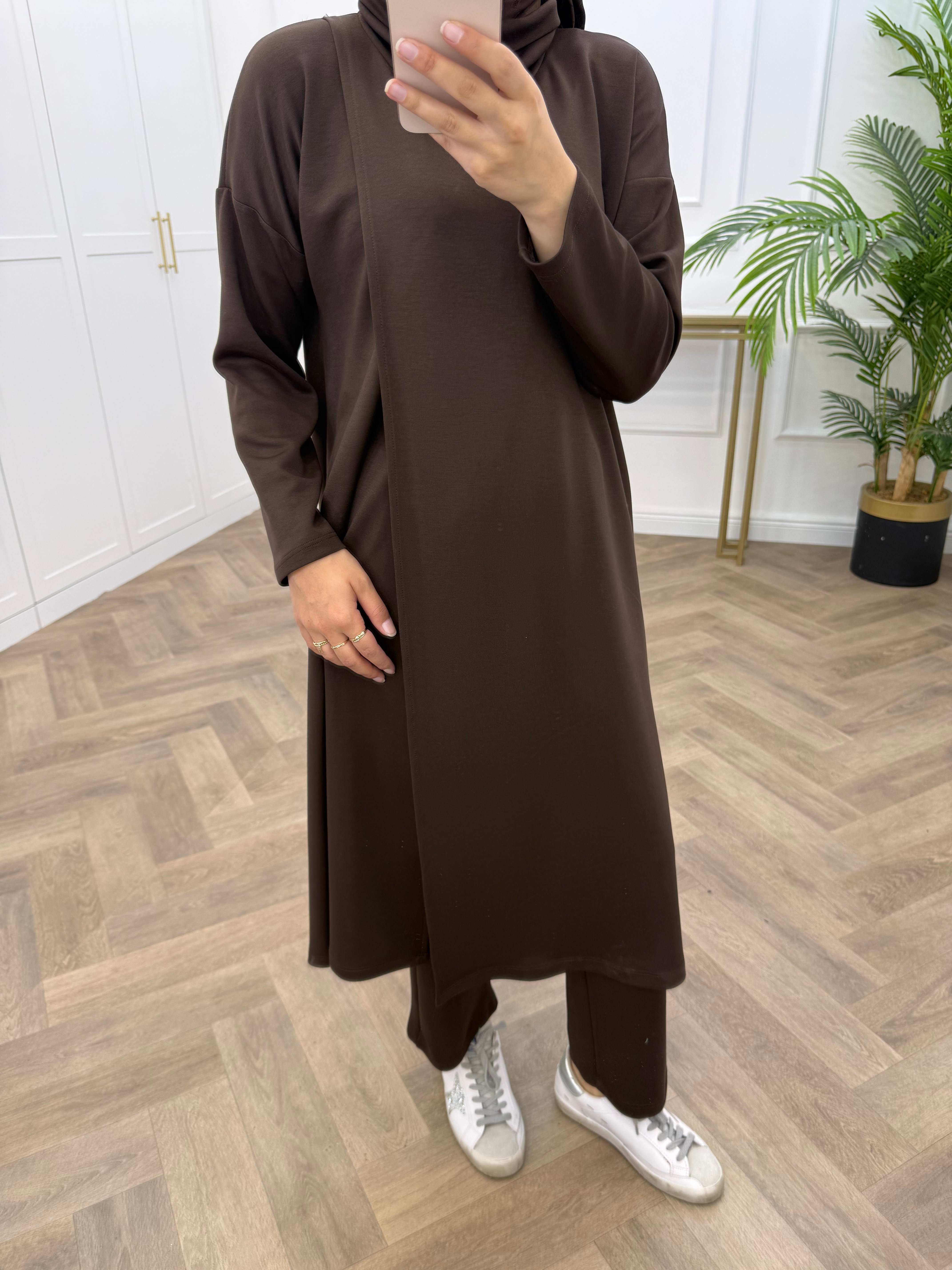 ROSSO TUNİKLİ OYSHO TAKIM KAHVE