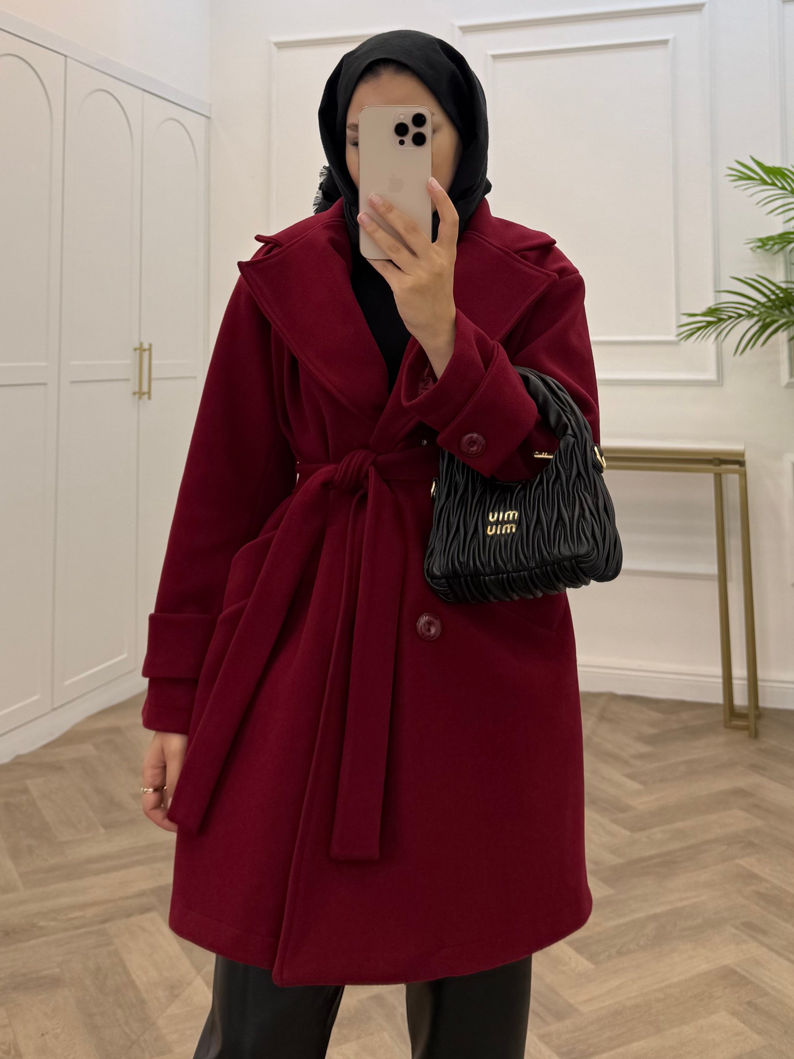 SADA DİZ ÜSTÜ KAŞE KABAN BORDO 