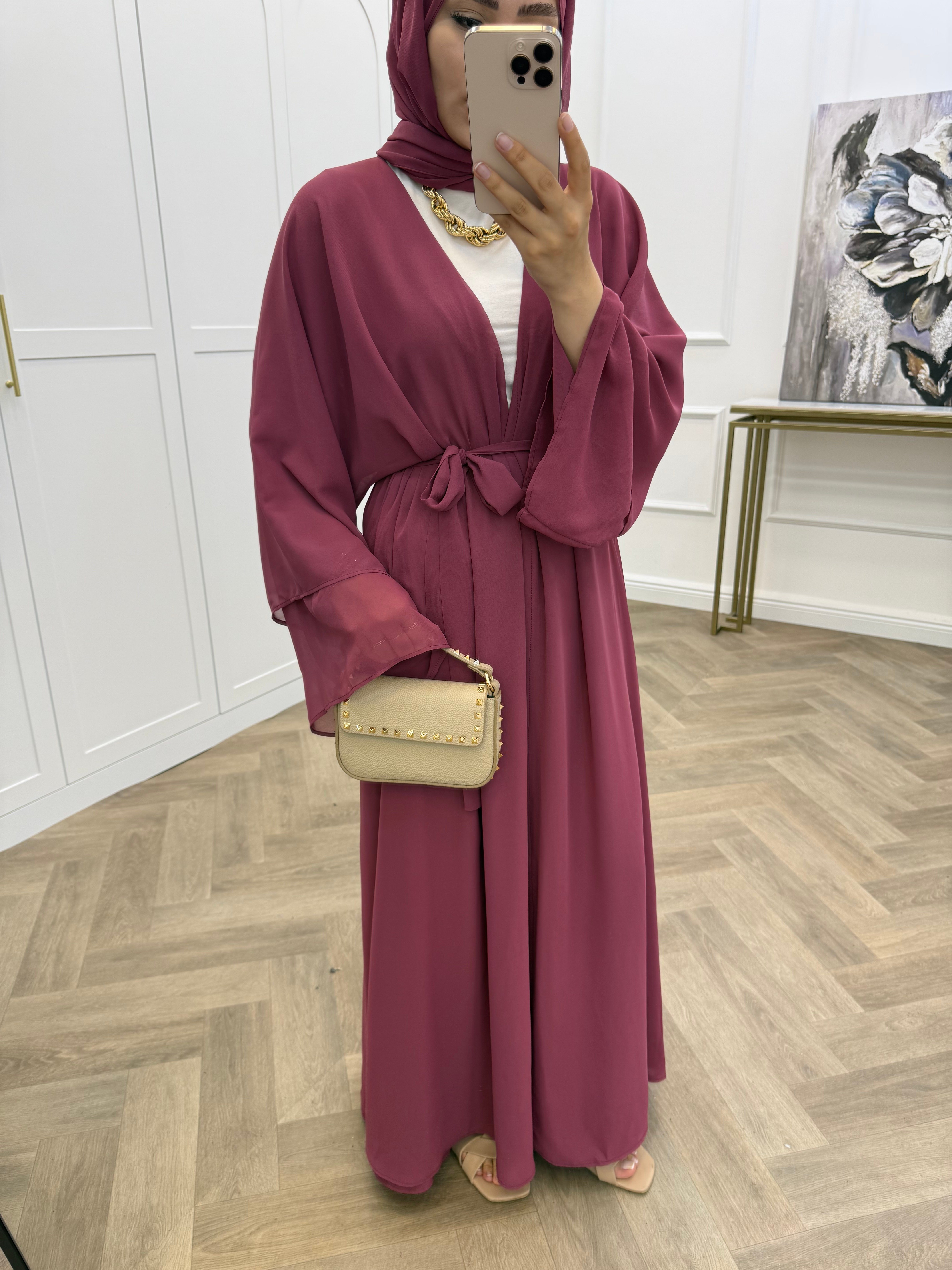 ŞAL DAHİL ŞİFON ABAYA PUDRA