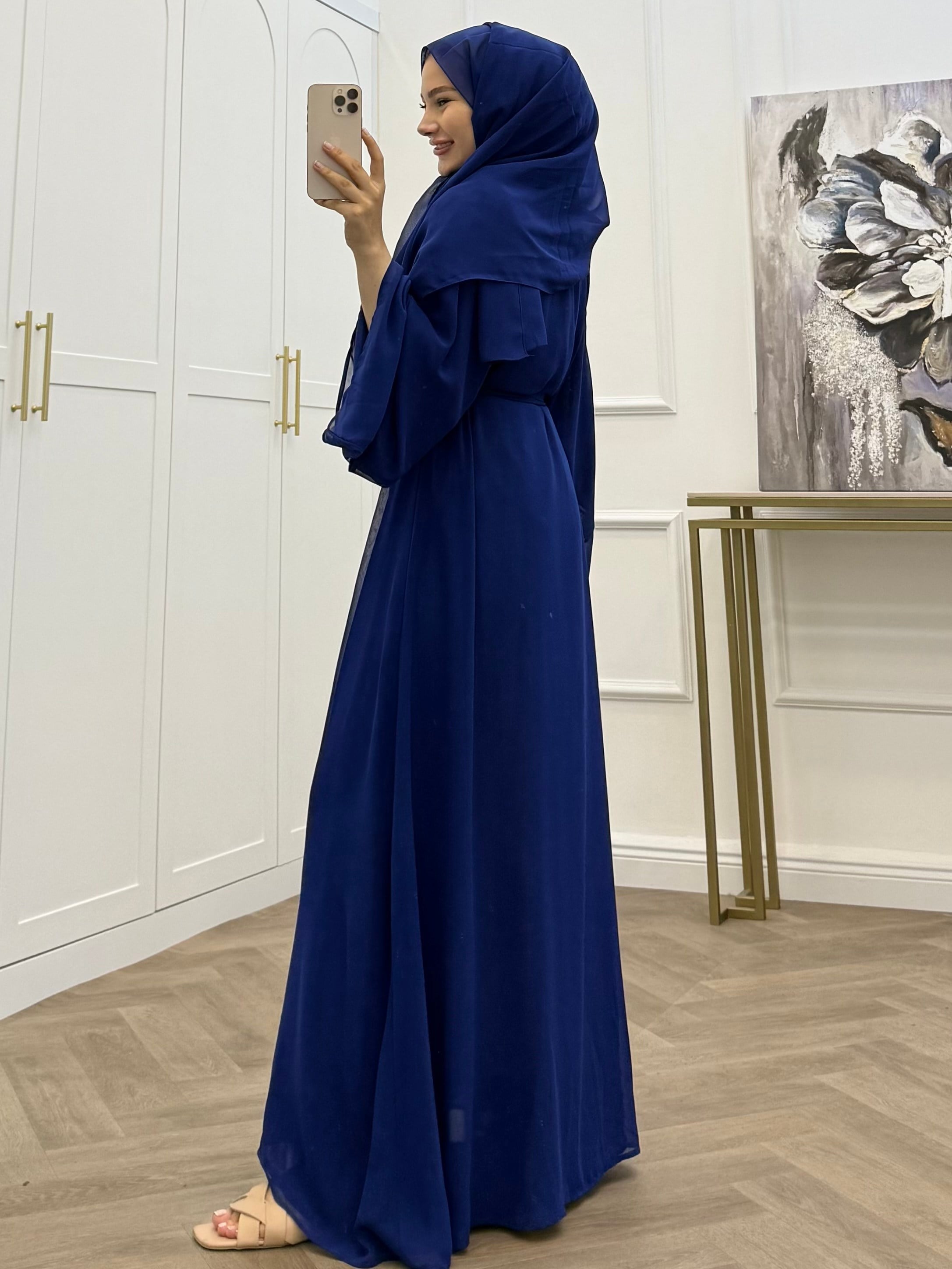 ŞAL DAHİL ŞİFON ABAYA SAKS