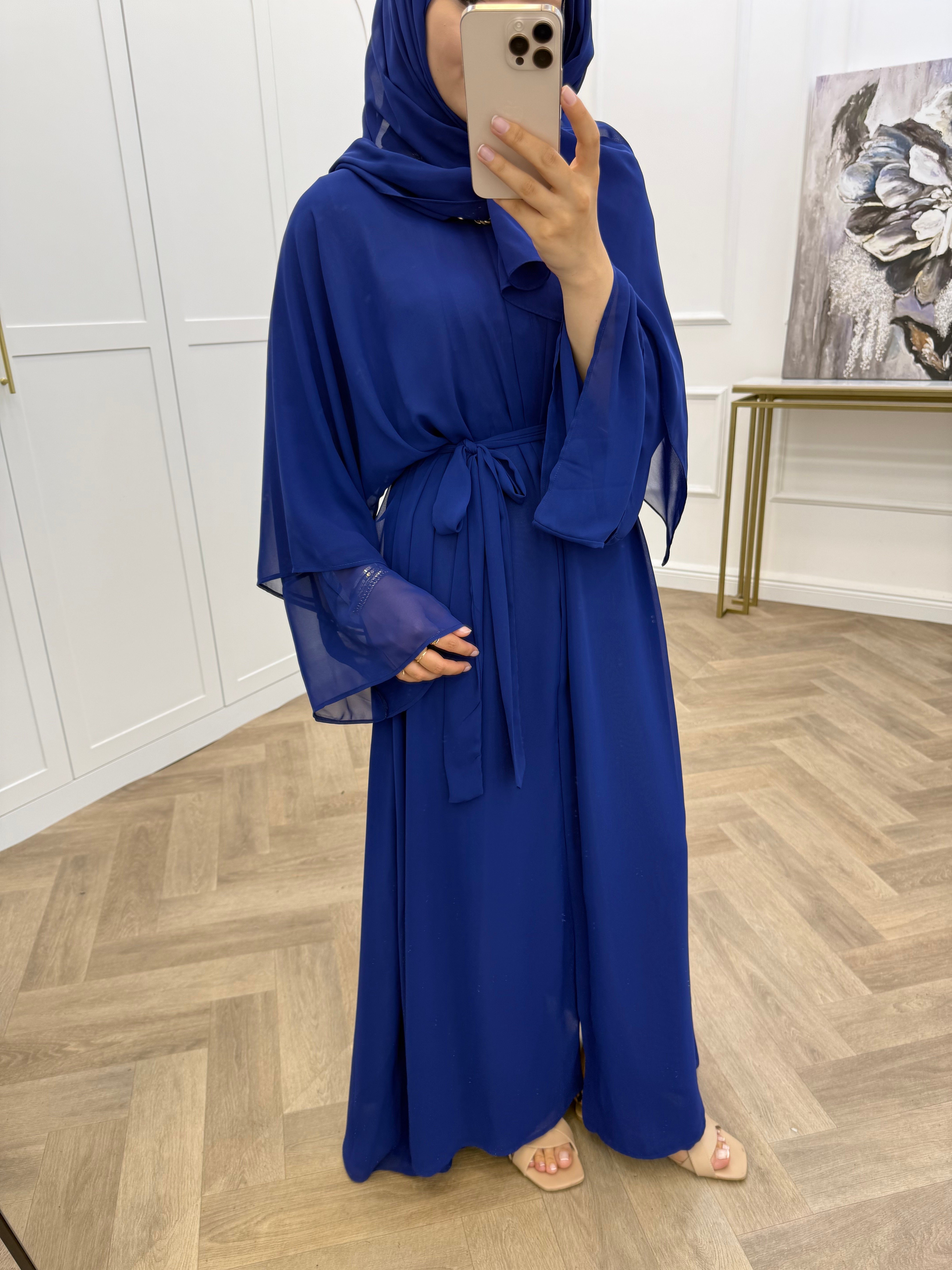 ŞAL DAHİL ŞİFON ABAYA SAKS
