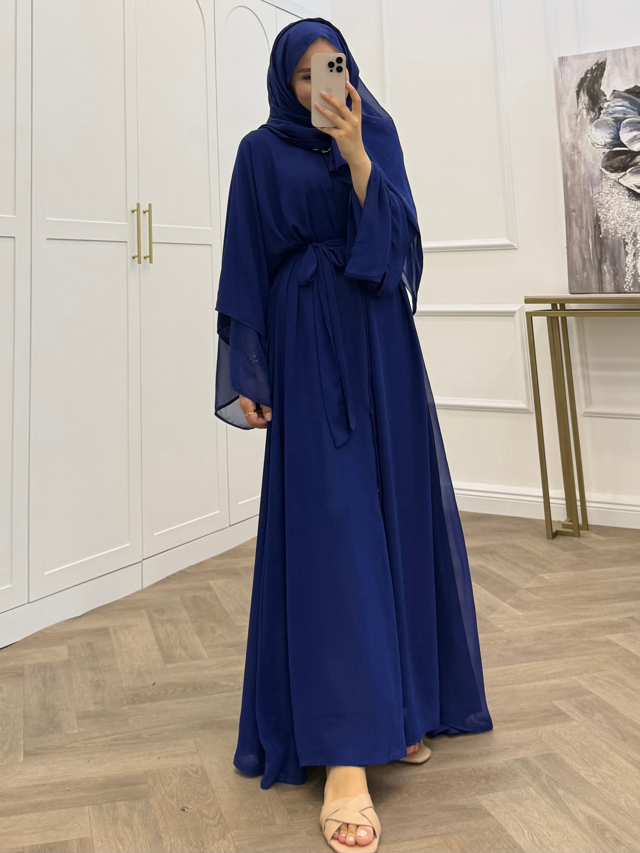 ŞAL DAHİL ŞİFON ABAYA SAKS
