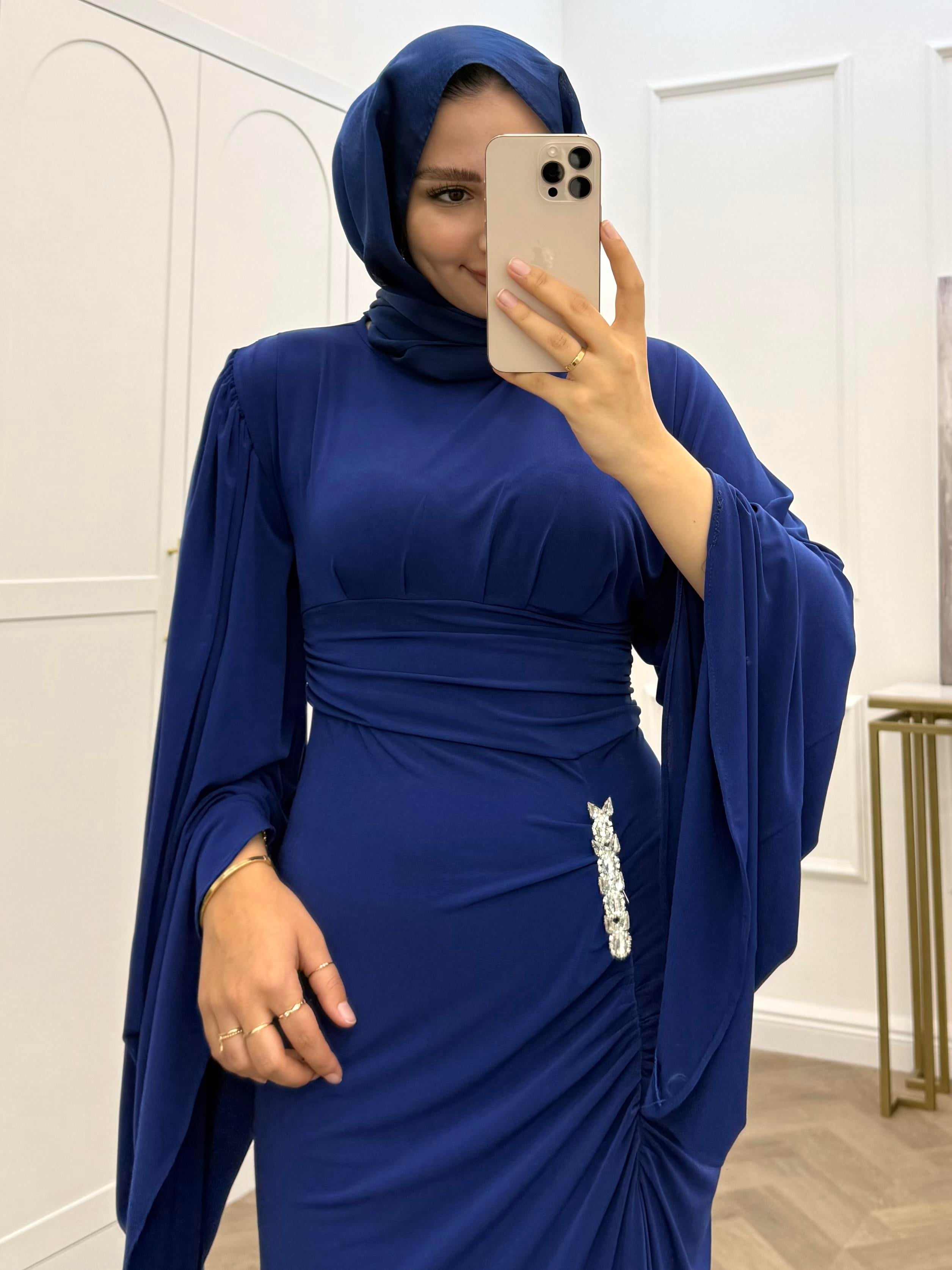 SALAŞ KOL SANDY ELBİSE SAKS