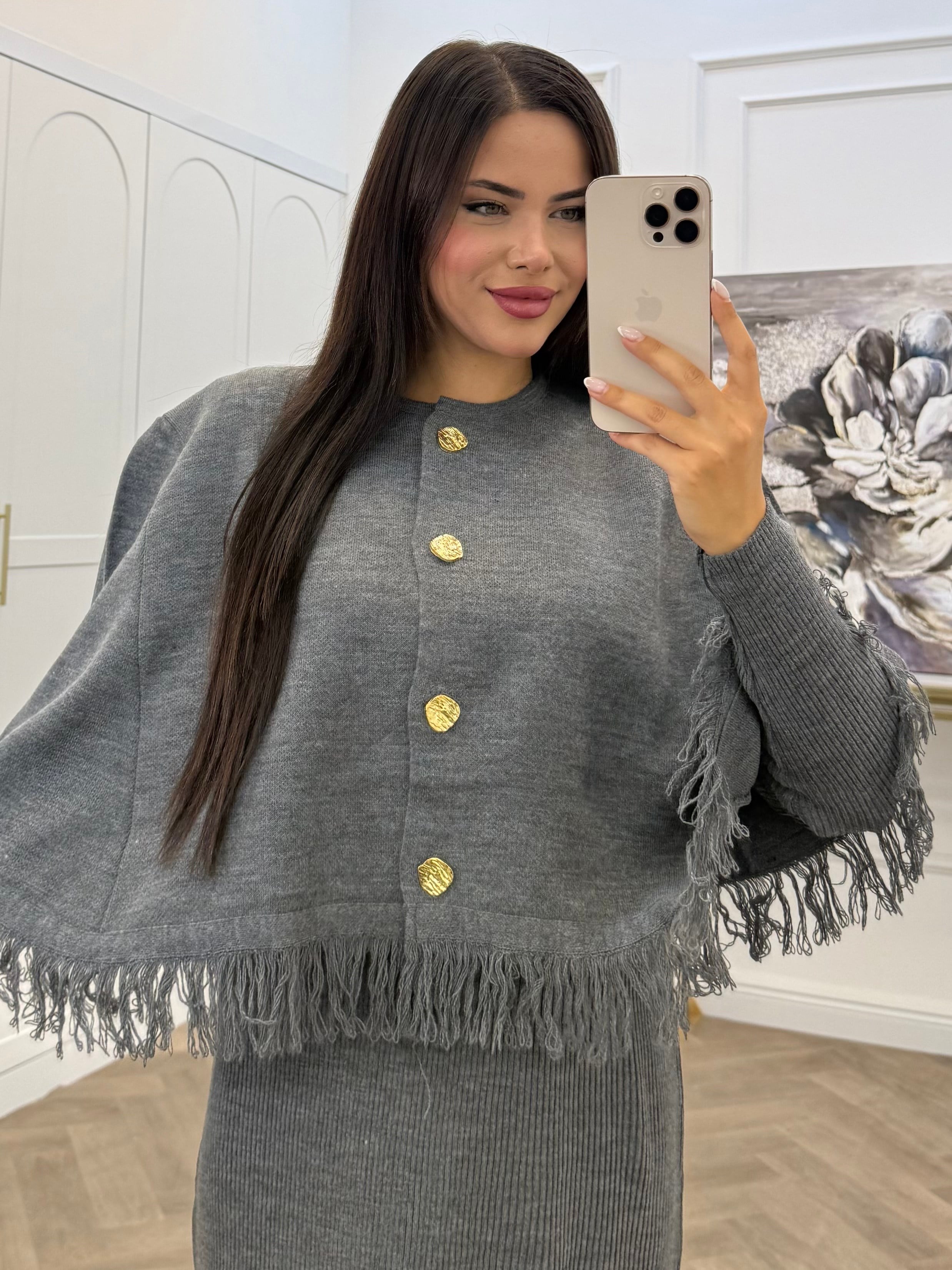 SALDA CEKETLİ TRİKO TAKIM FÜME