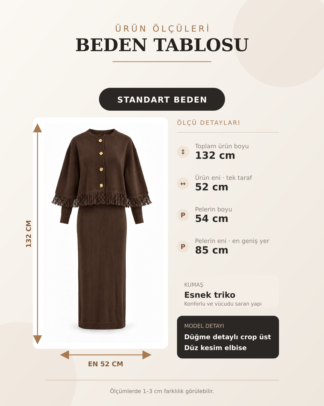 SALDA CEKETLİ TRİKO TAKIM KAHVE