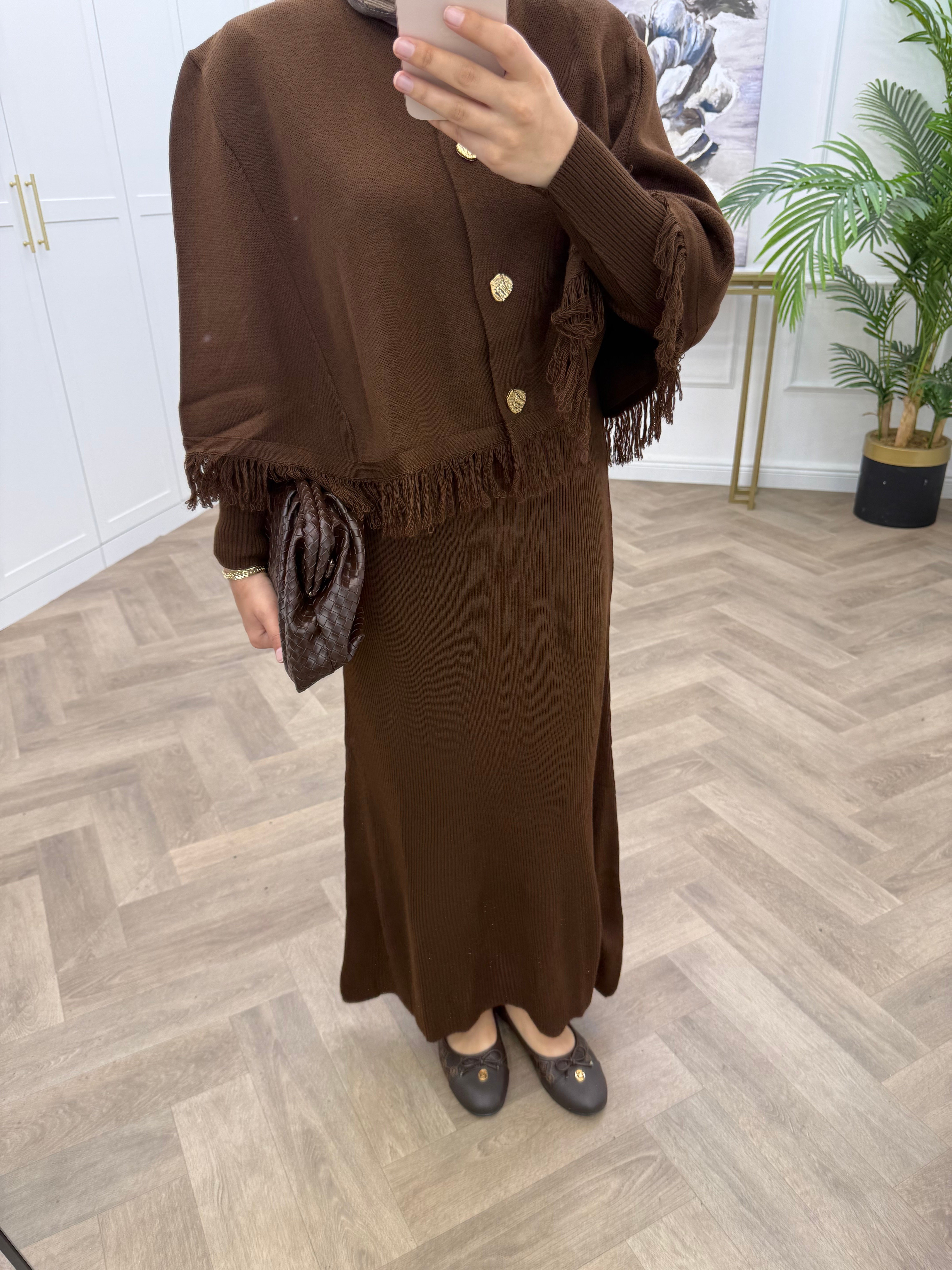 SALDA CEKETLİ TRİKO TAKIM KAHVE