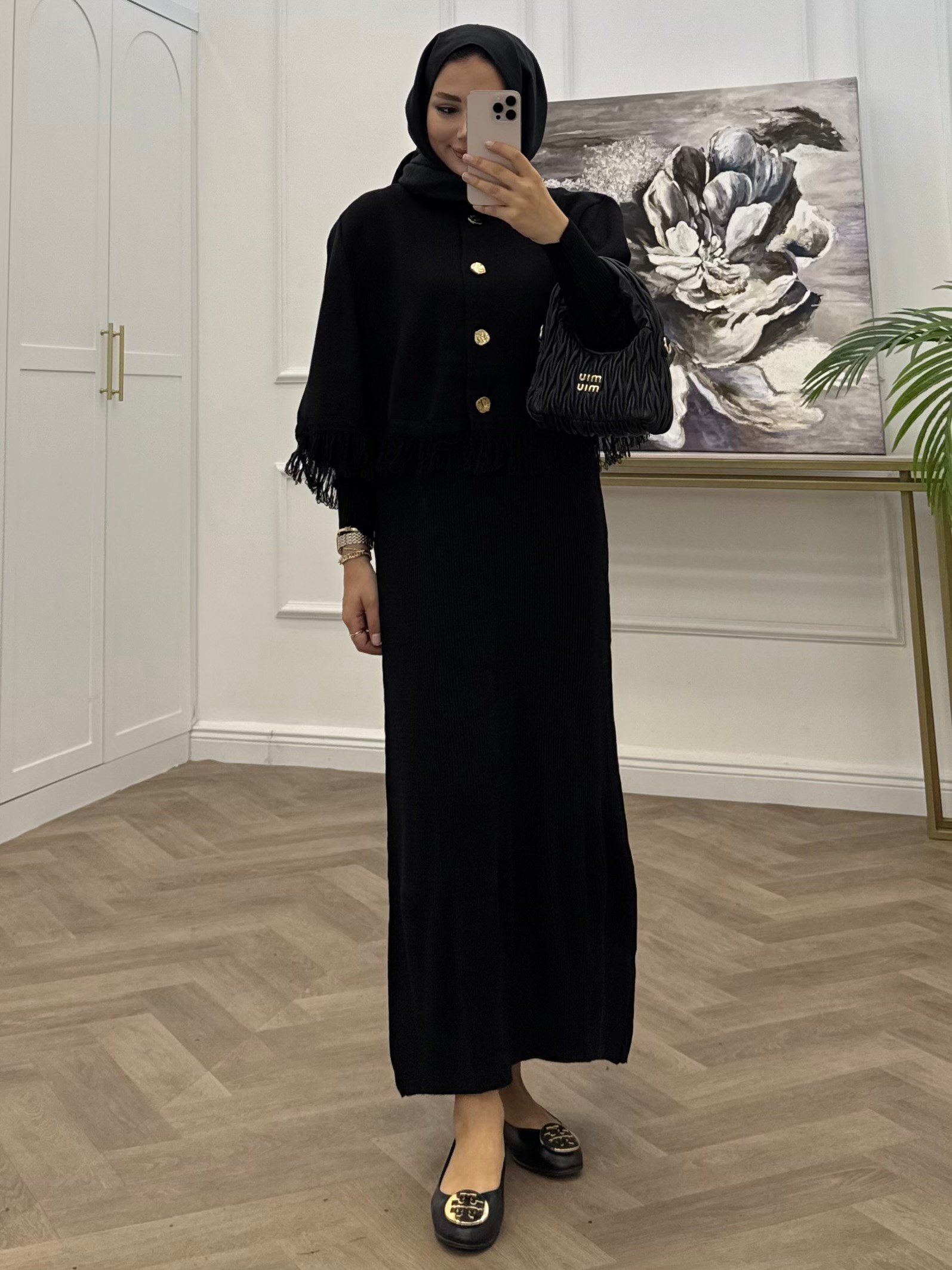 SALDA CEKETLİ TRİKO TAKIM SİYAH