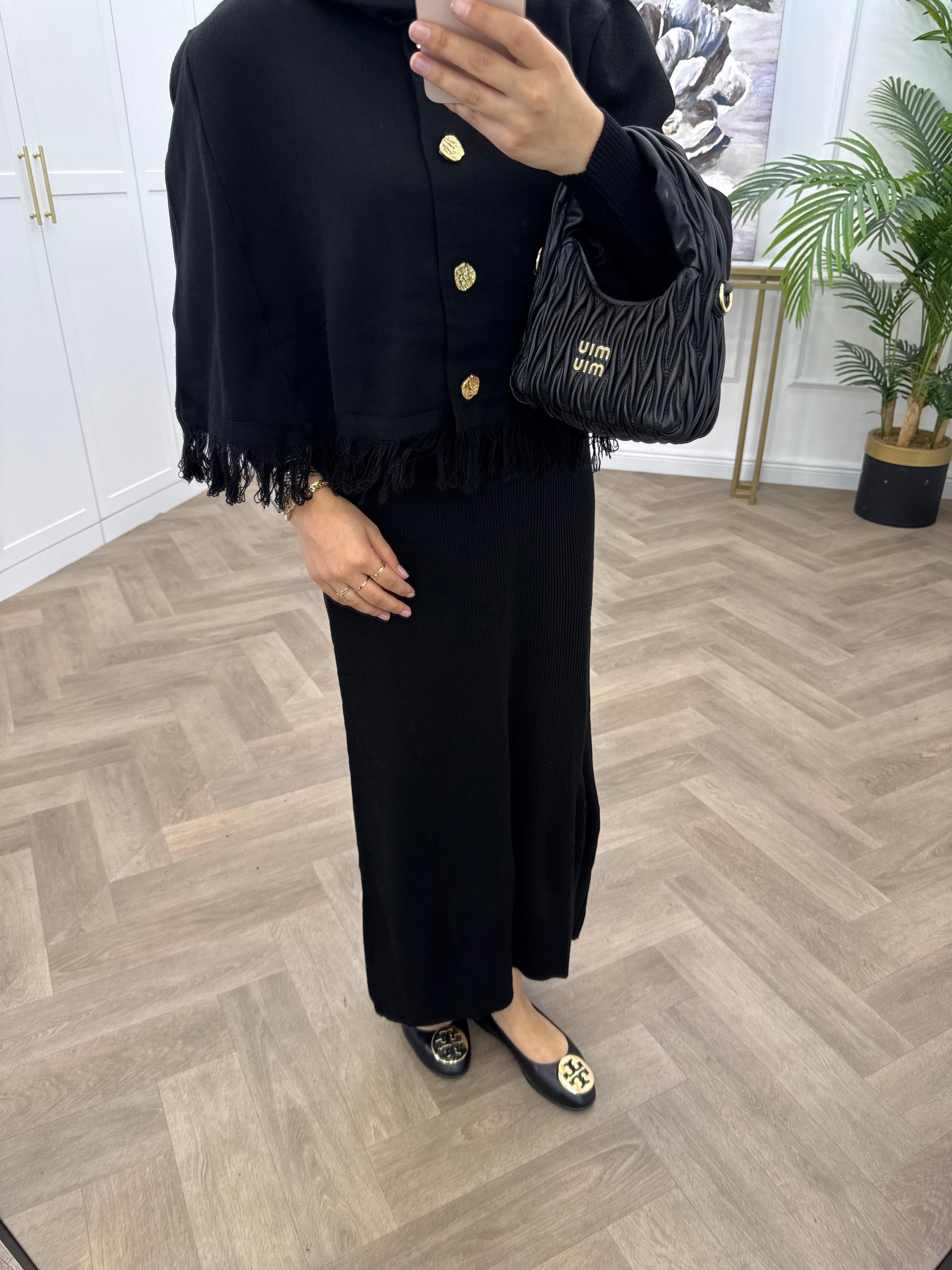 SALDA CEKETLİ TRİKO TAKIM SİYAH