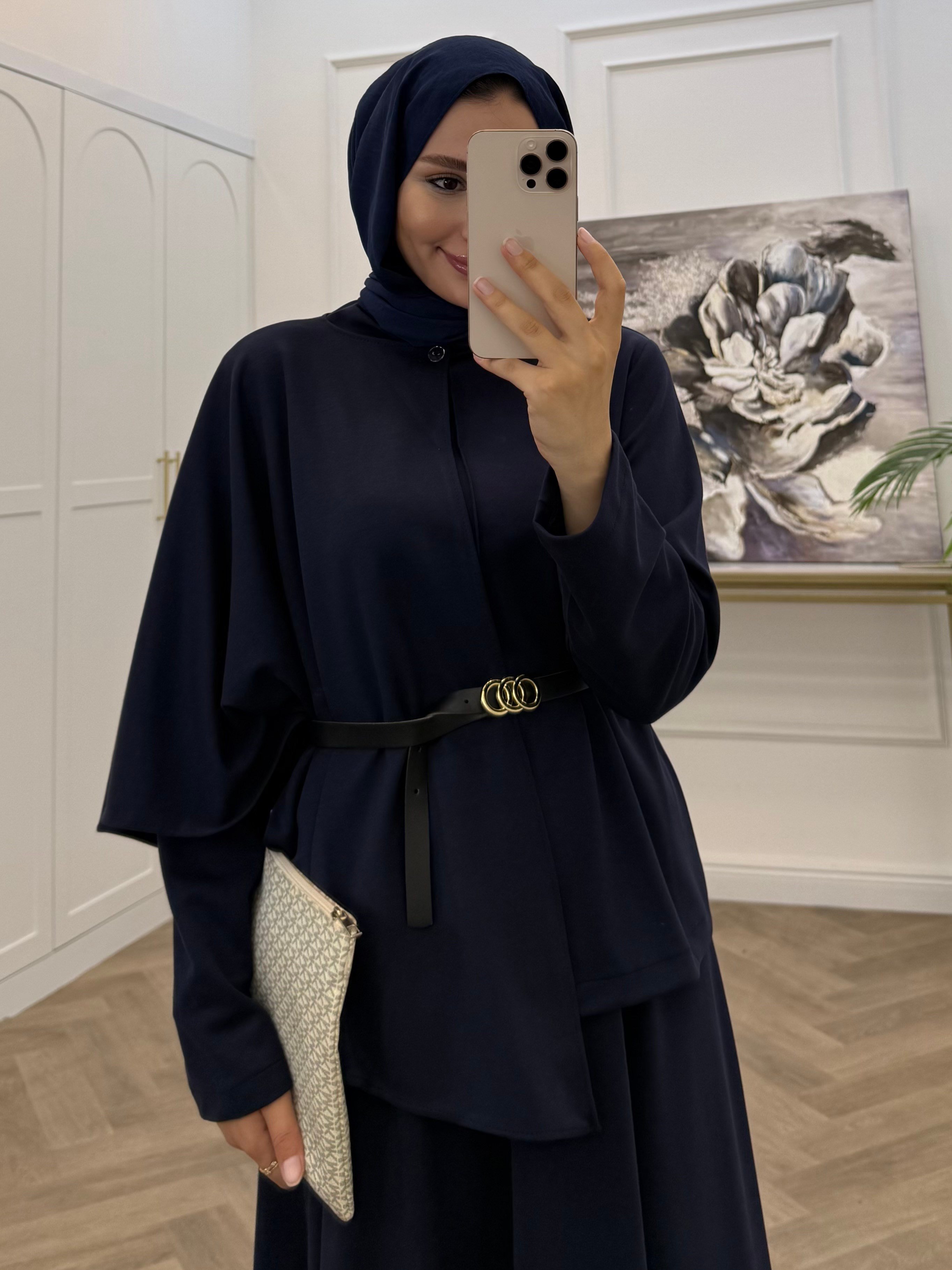 ŞALLI ETEKLİ TAKIM LACİVERT