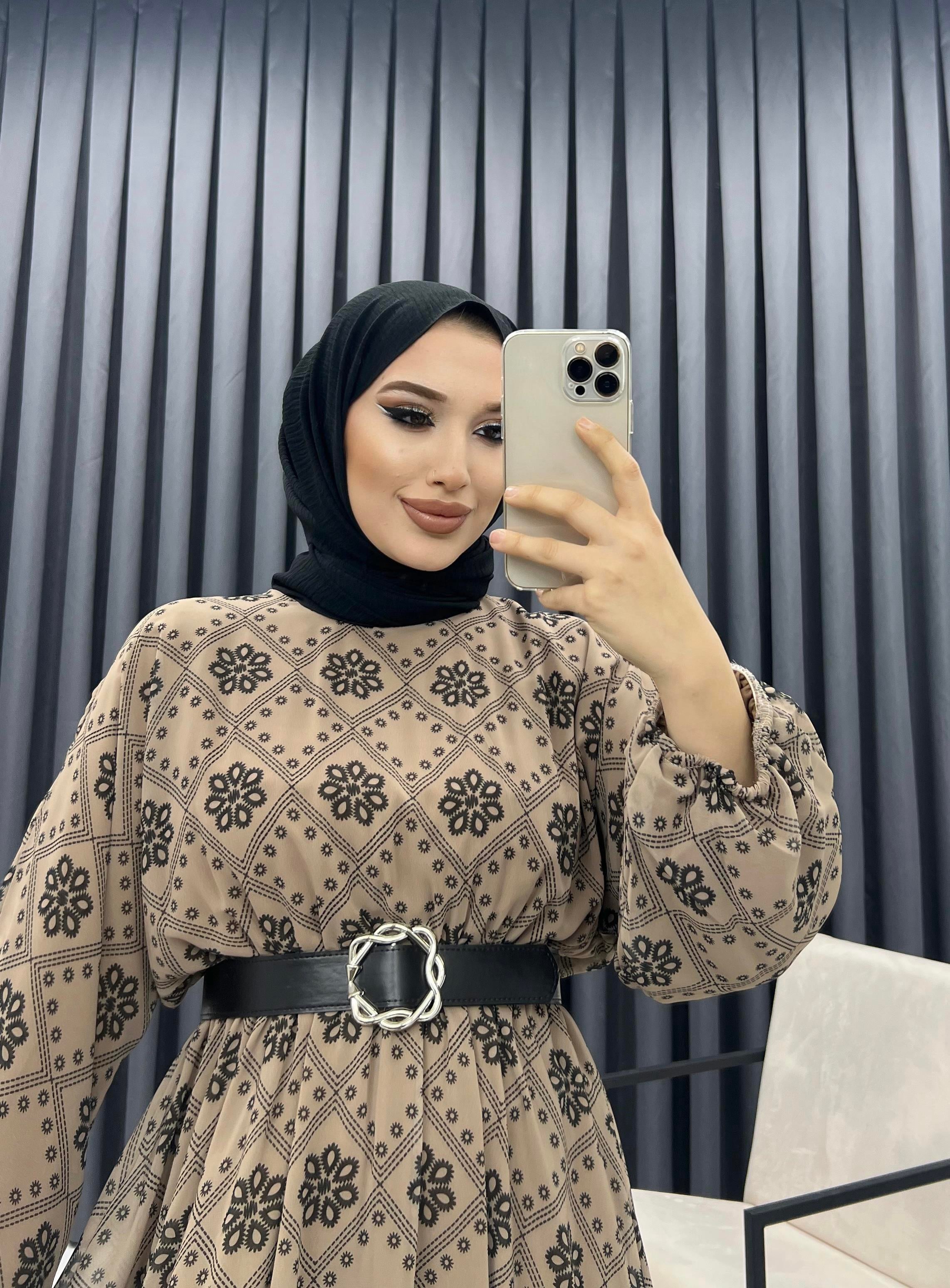 SEMA MODEL ELBİSE KAHVERENGİ