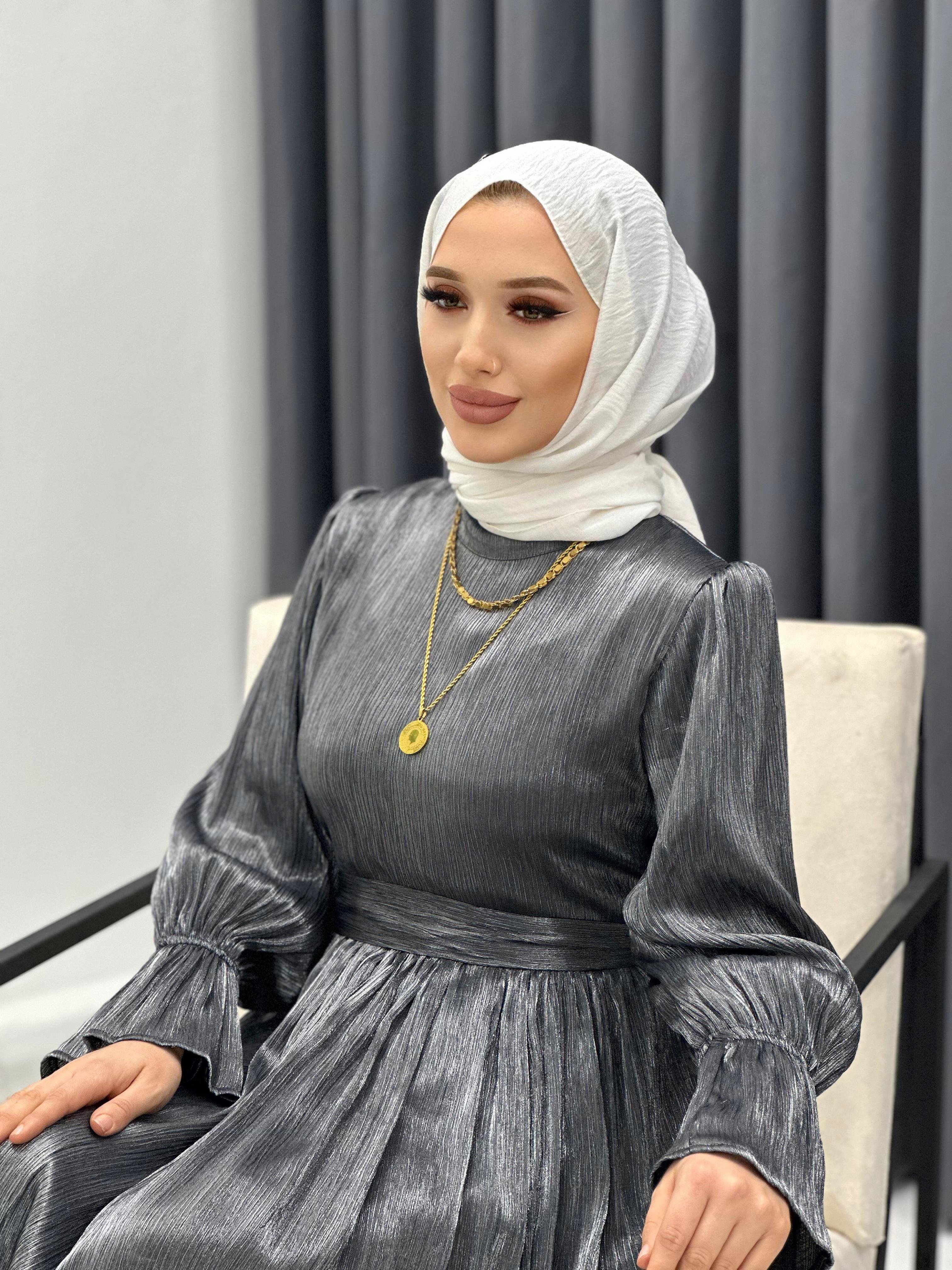 SEYYAR KEMERLİ ELBİSE FÜME
