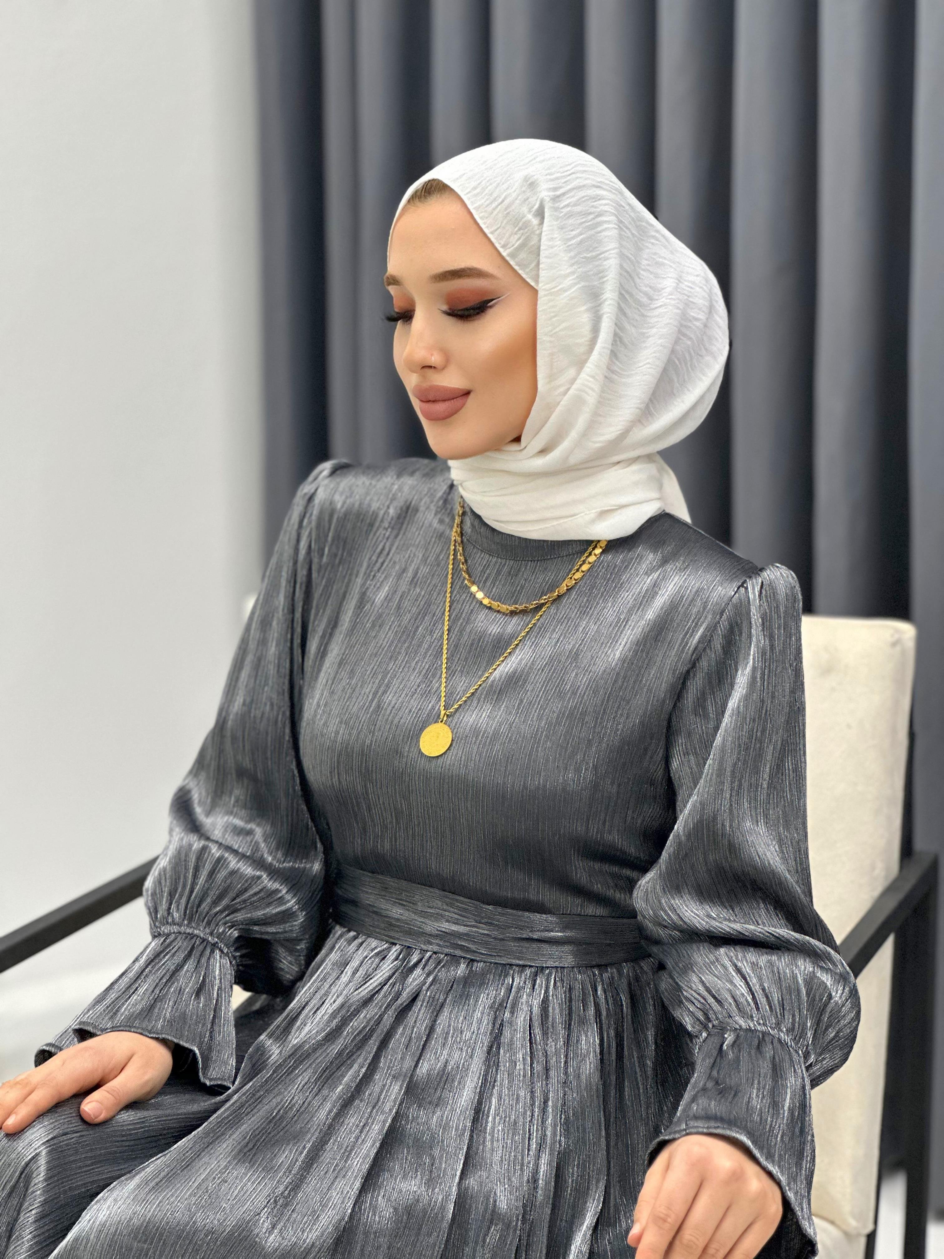 SEYYAR KEMERLİ ELBİSE FÜME