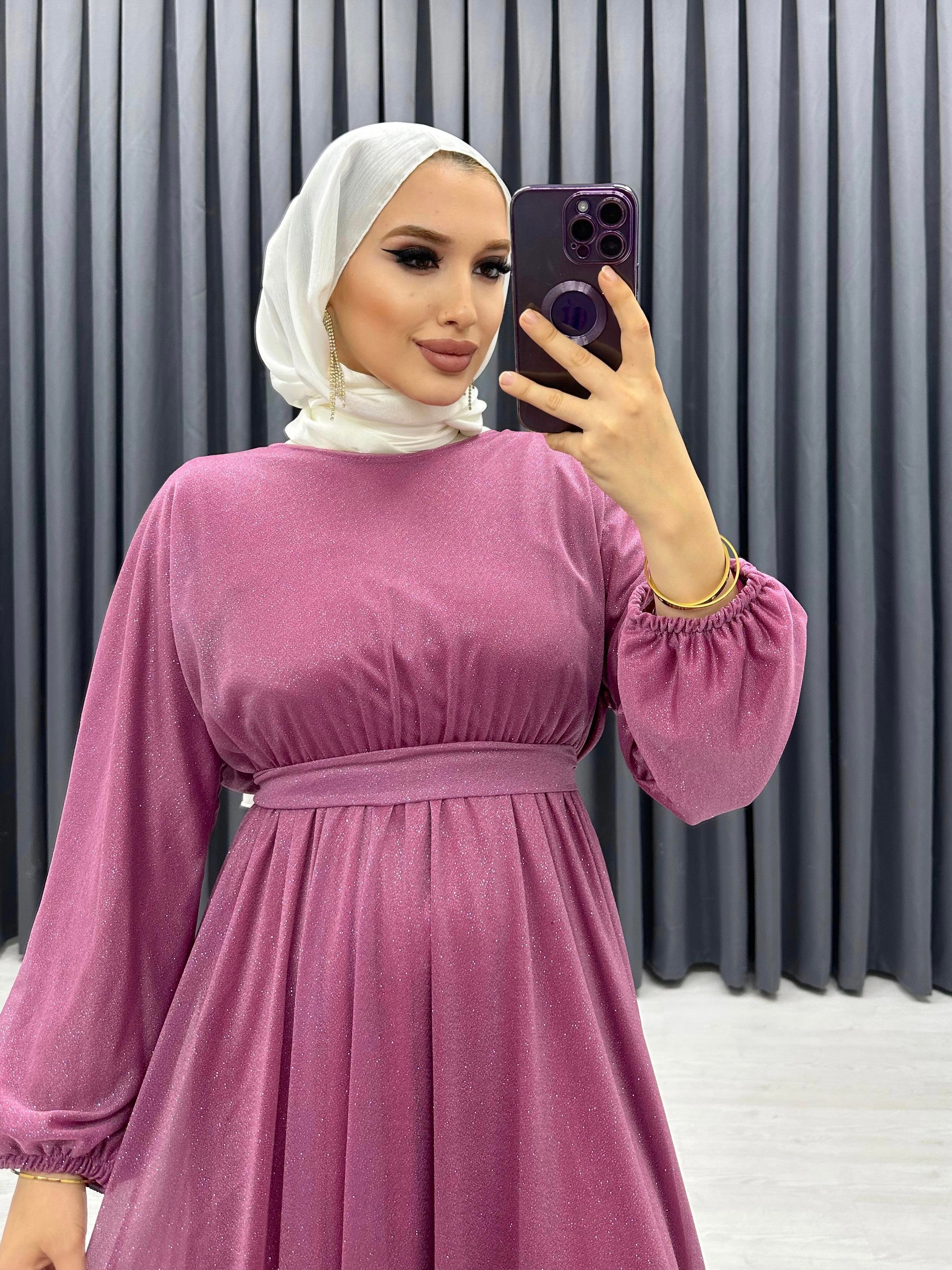 SİMLİ TÜL ELBİSE FACU PEMBE