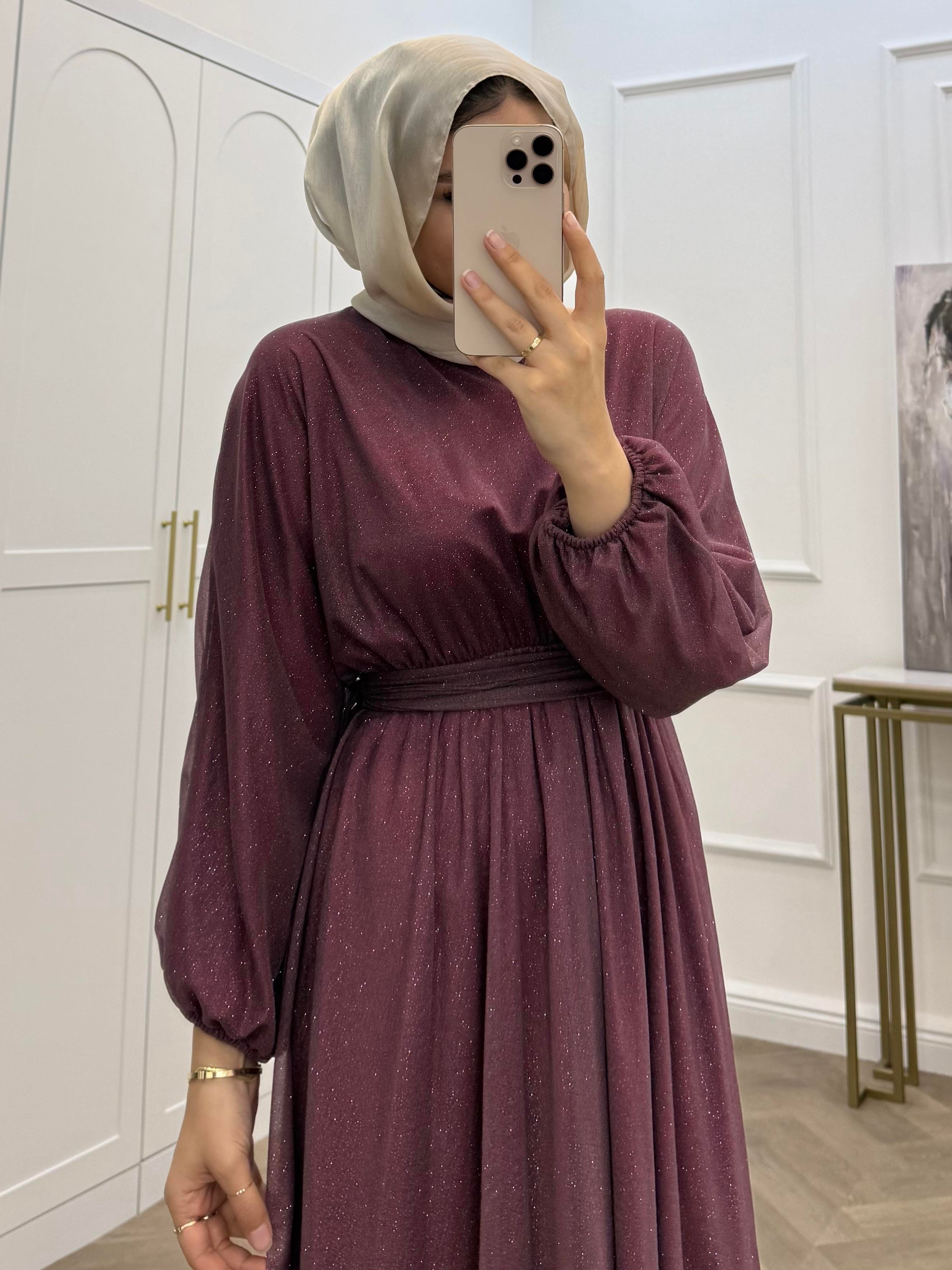 SİMLİ TÜL ELBİSE MÜRDÜM