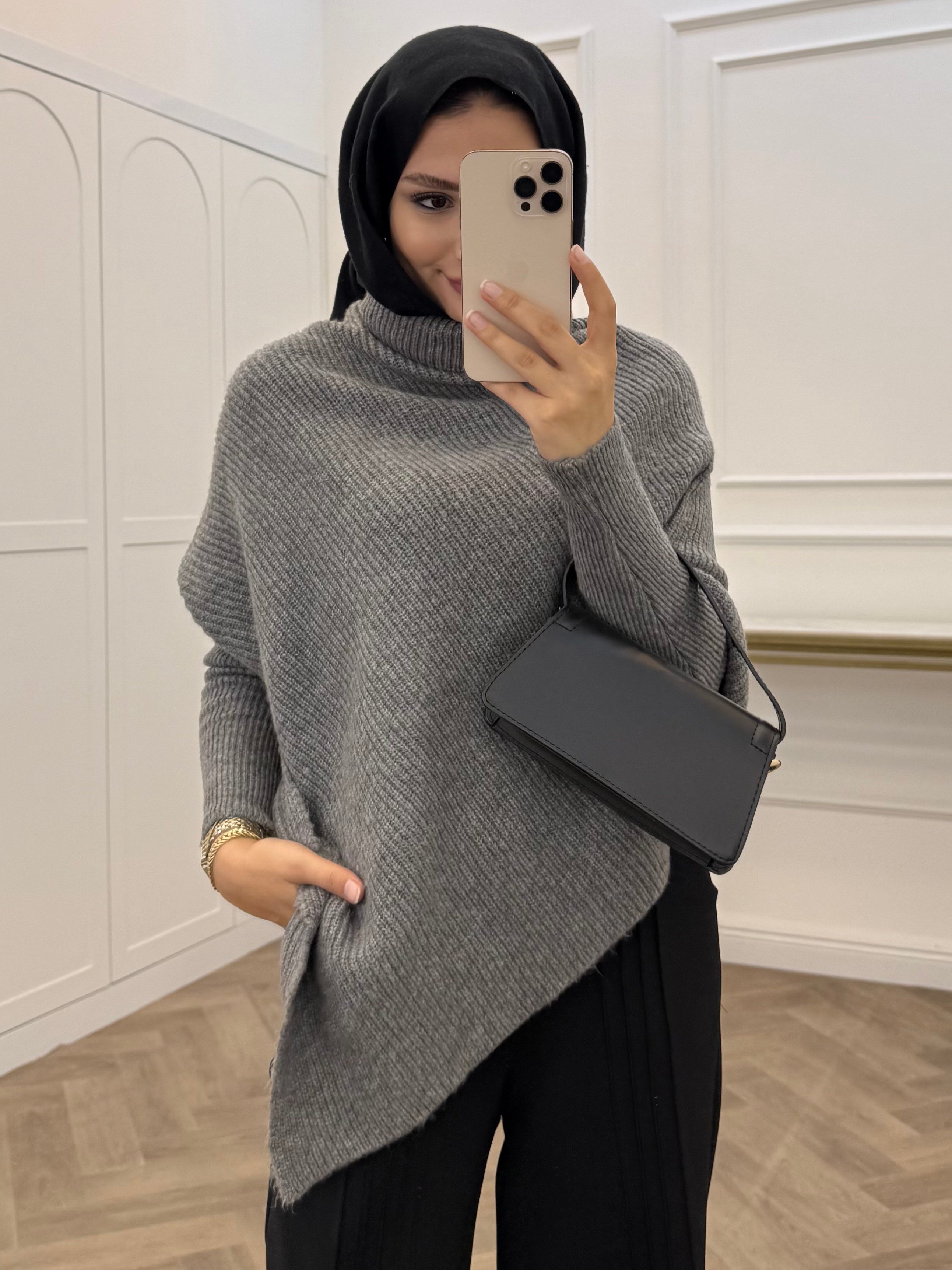 YARASA KOL TRİKO KAZAK FÜME